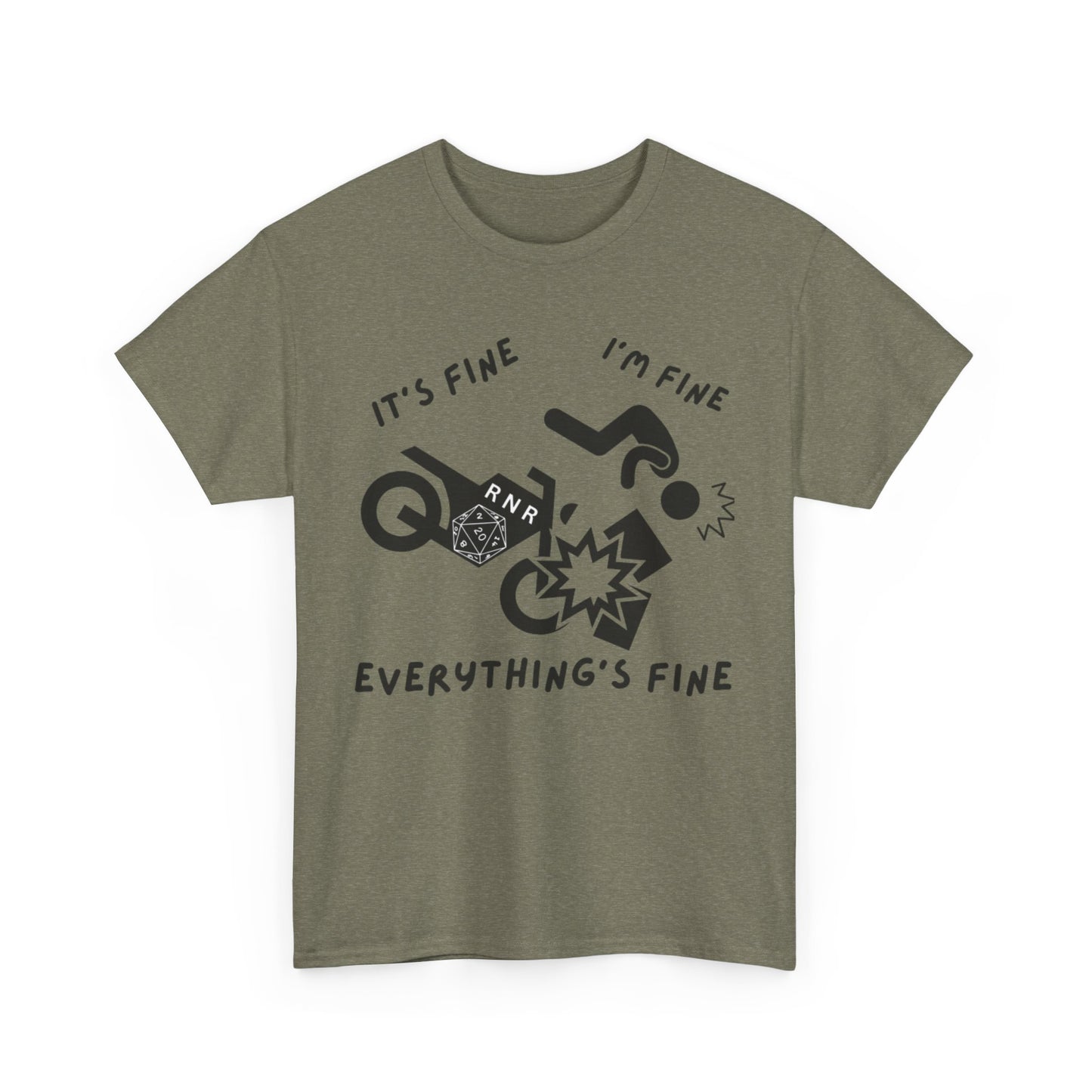 Everything's Fine Unisex Heavy Cotton Tee - Graphic Tee for Relaxed Vibes