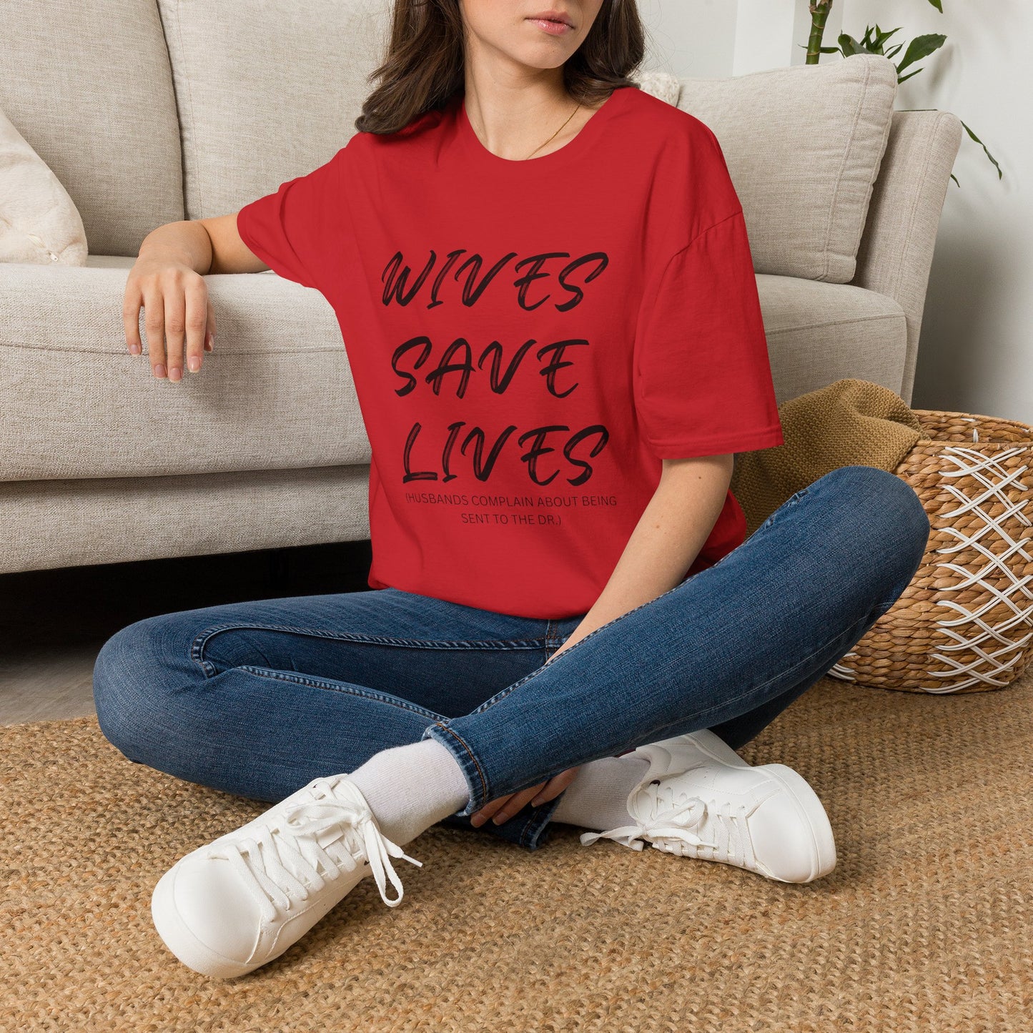 Wives Save Lives T-Shirt | Script Typography, Awareness Tee
