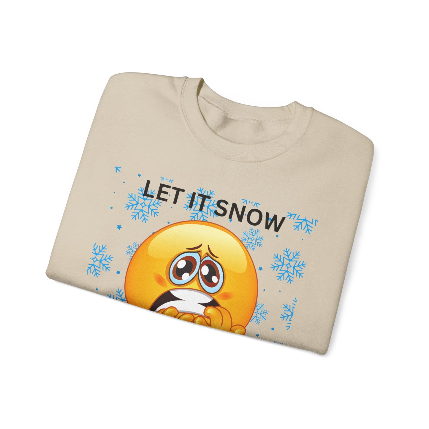 Crewneck Sweatshirt - 'Let It Snow I've Got 4WD' Funny Winter Emoji Design