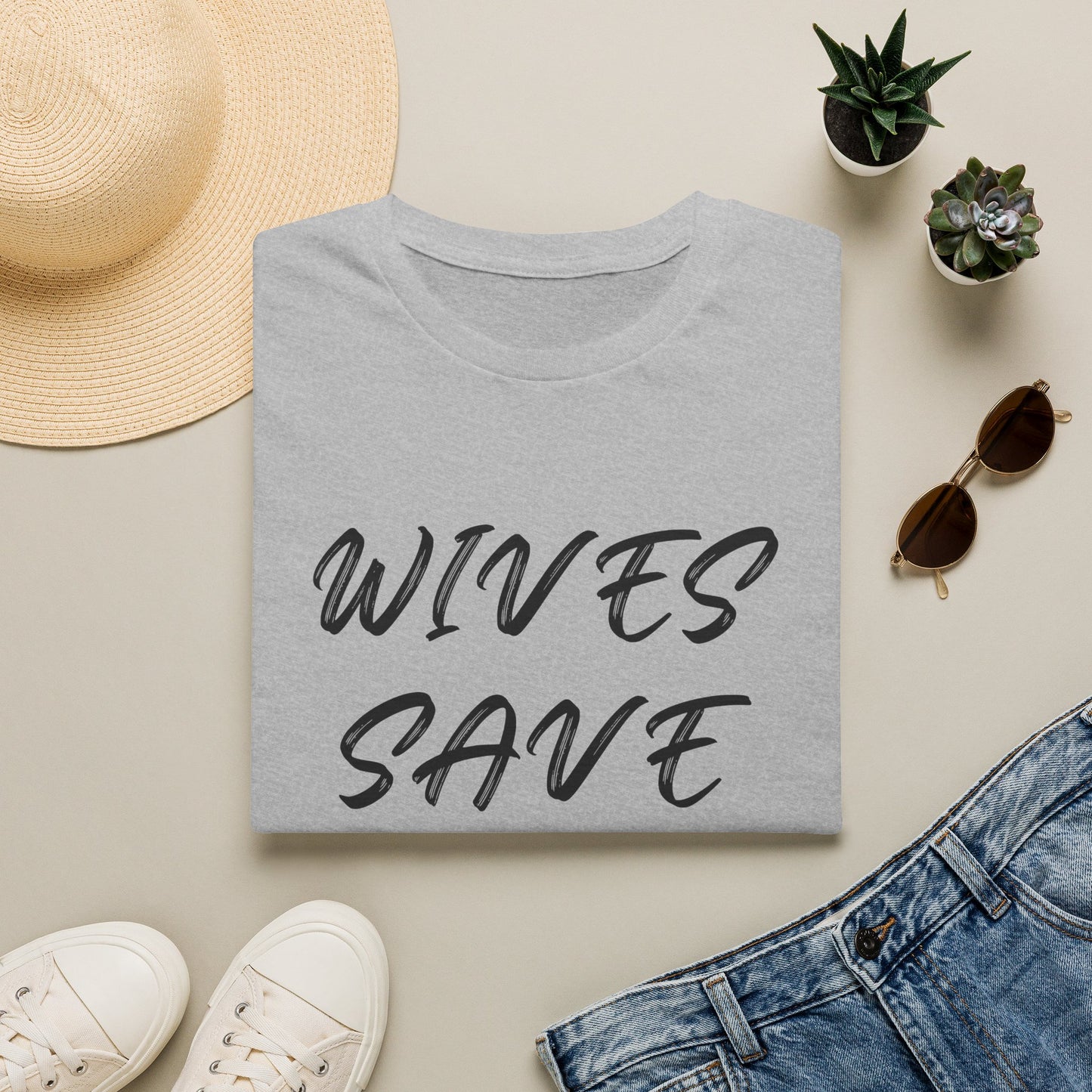 Wives Save Lives T-Shirt | Script Typography, Awareness Tee