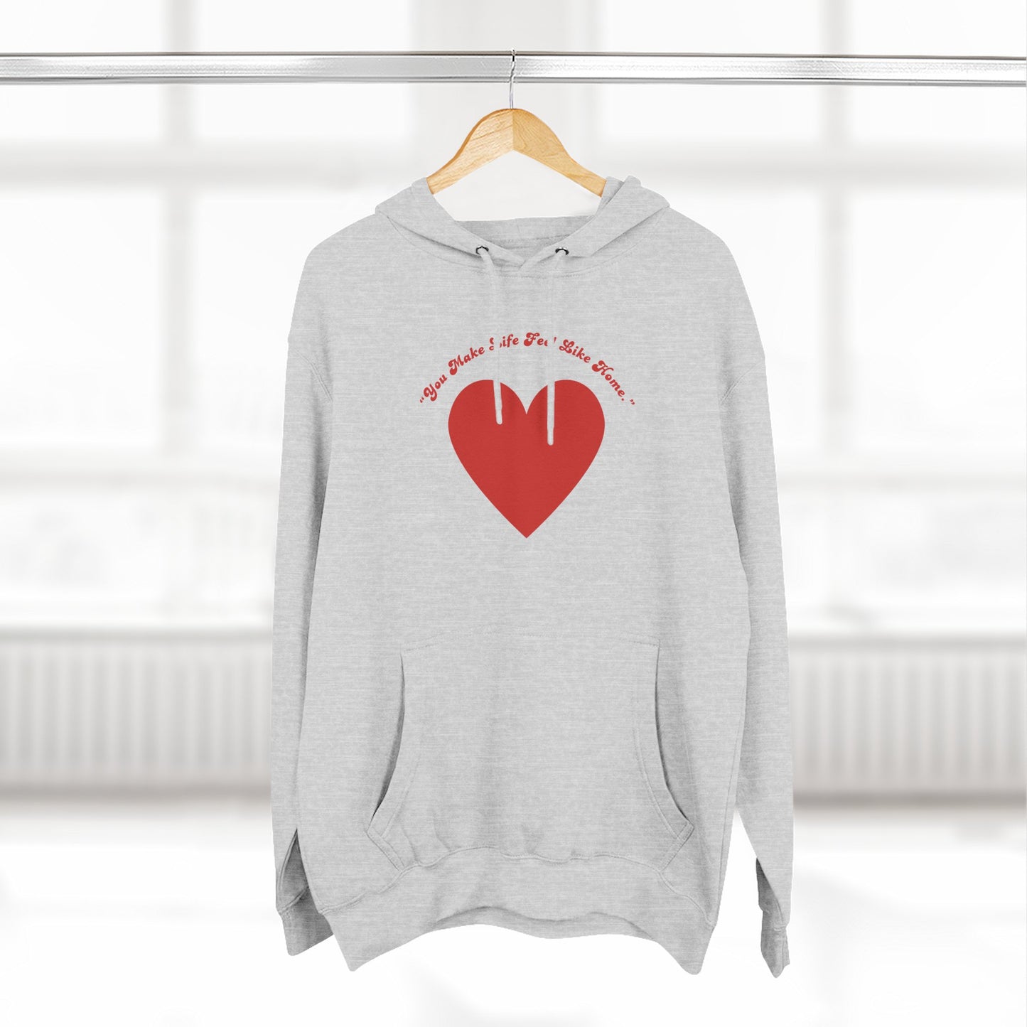 Red Heart Illustration Hoodie | Simple Minimal Love Graphic