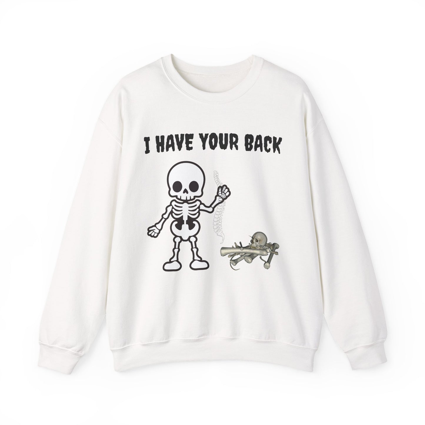 Skeleton Crewneck Sweatshirt - I Have Your Back, Funny Gift for Halloween, Cozy Casual Wear, Unisex Sweatshirt, Perfect for All Seasons