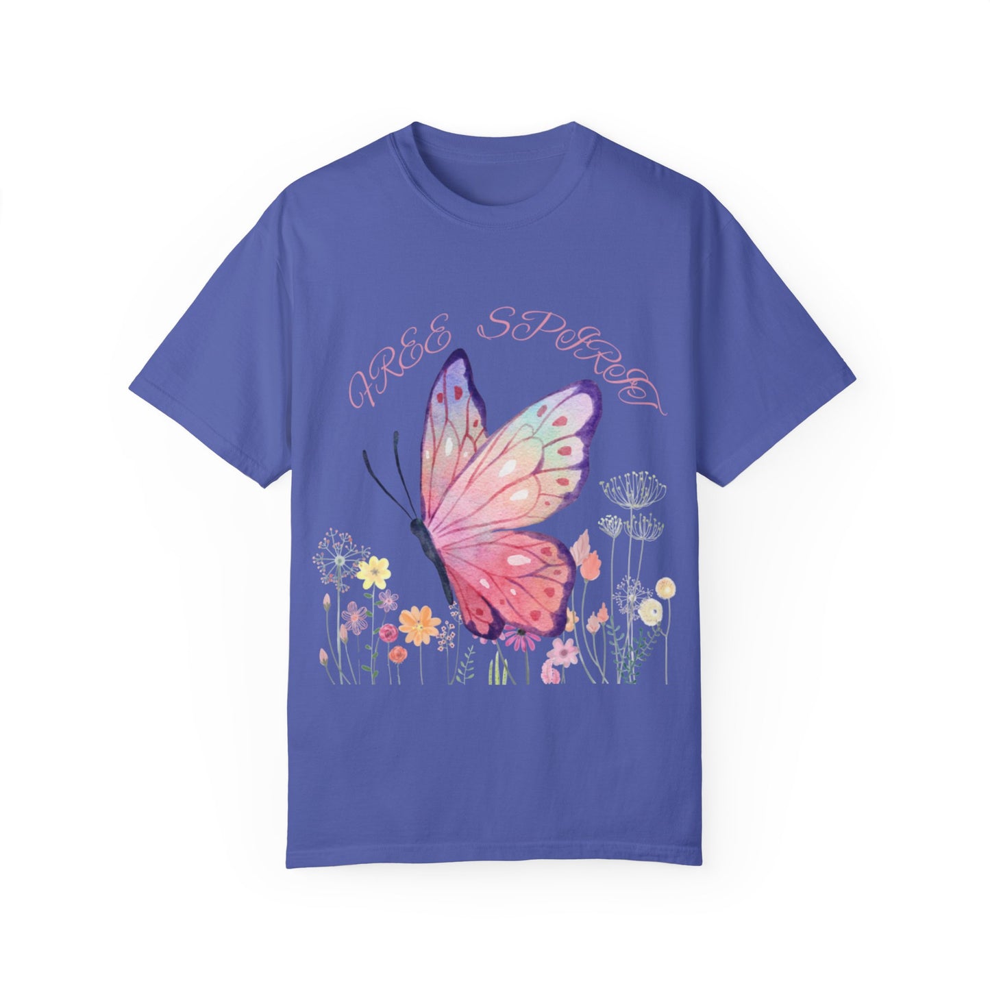 Butterfly Meadow T-Shirt, Colorful Graphic Tee for Nature Lovers, Spring Fashion, Gift for Her, Eco-Friendly Apparel