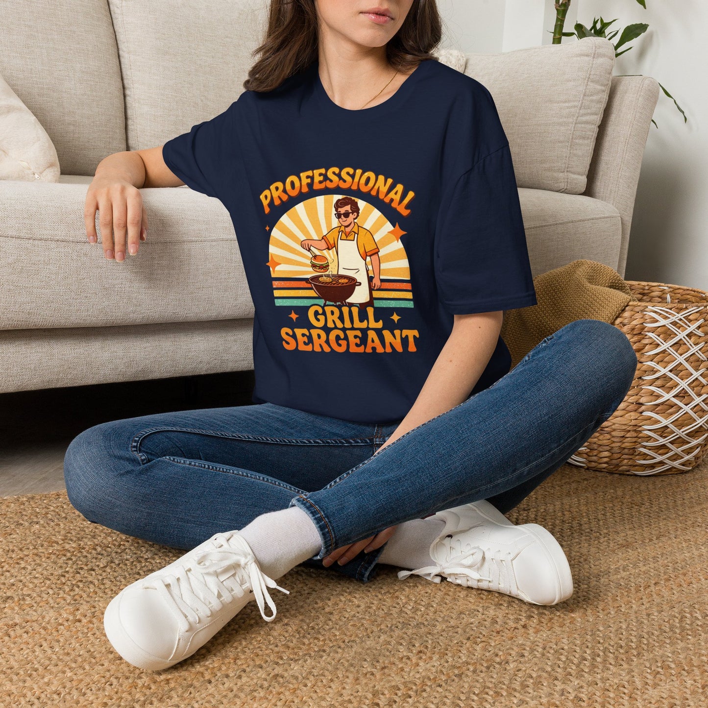 Professional Grill Sergeant T-Shirt | BBQ Chef Illustration
