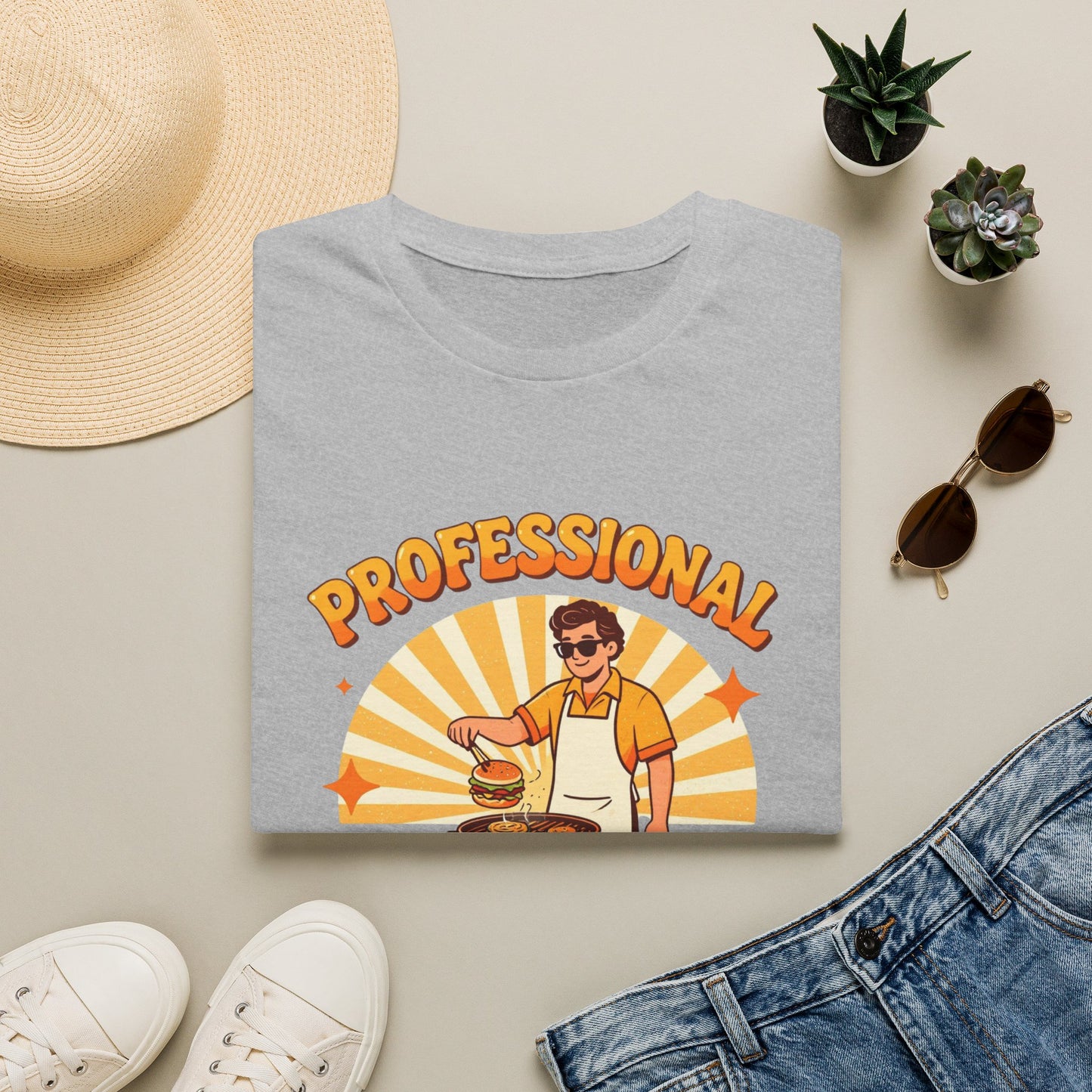 Professional Grill Sergeant T-Shirt | BBQ Chef Illustration