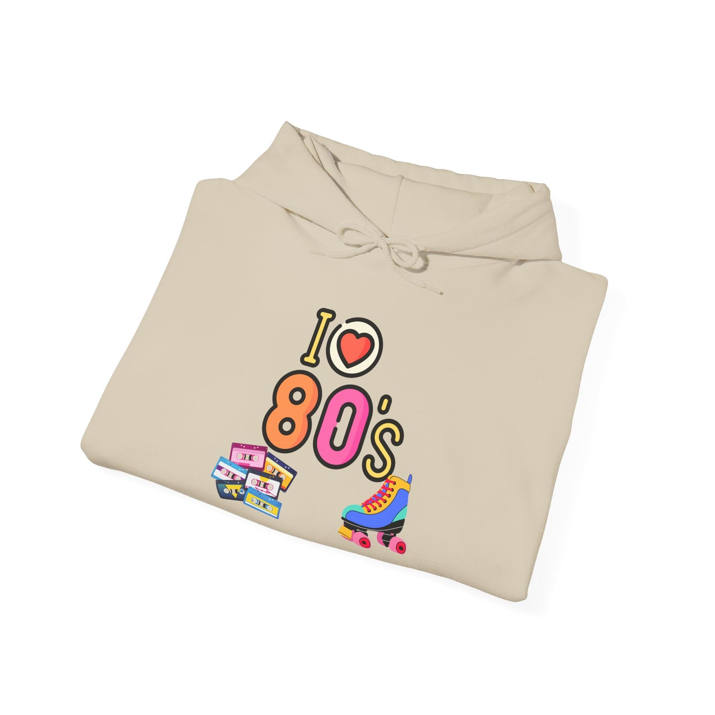 I Love 80s Roller Skate Hoodie | Retro 80s Neon Graphic