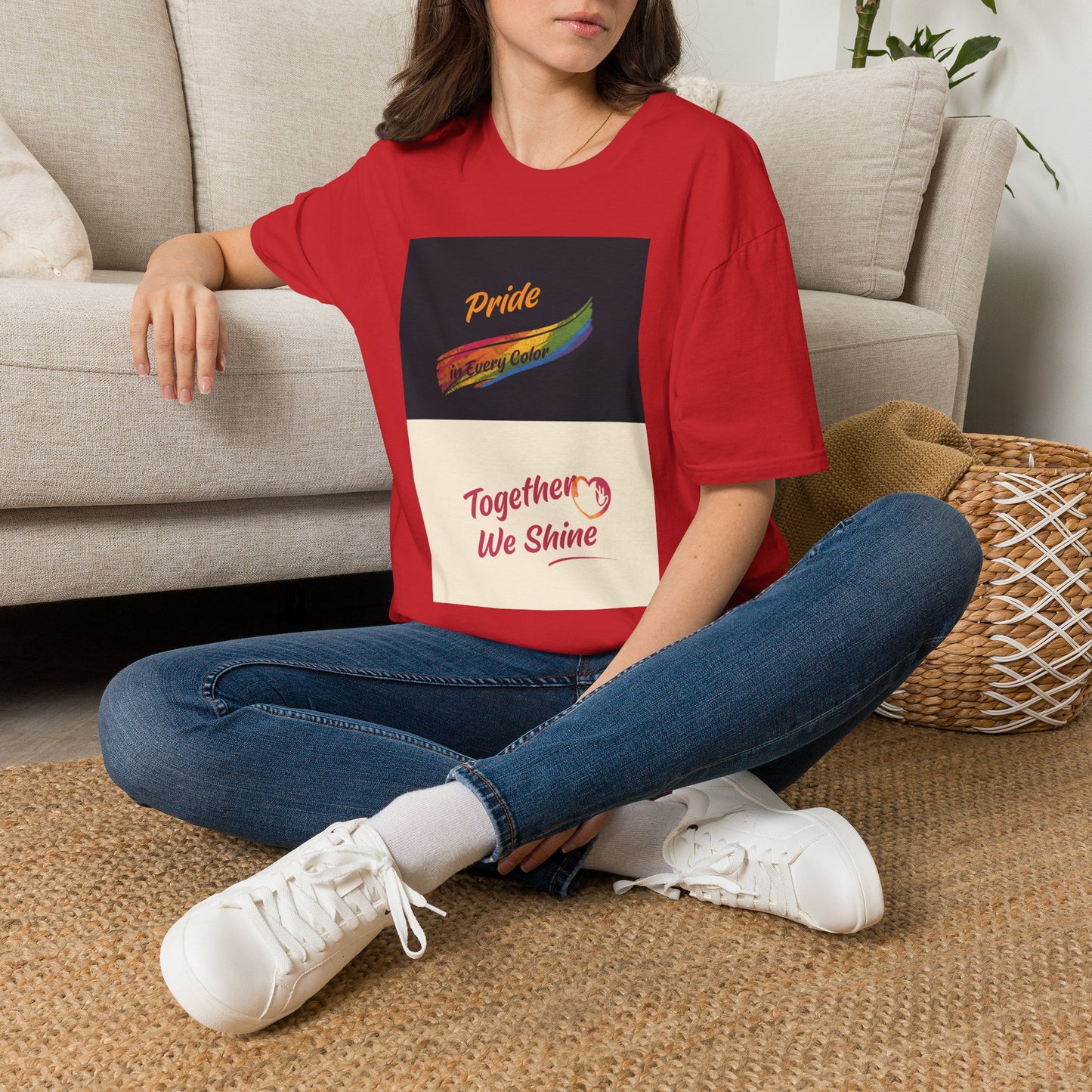 Pride Rainbow Brushstroke Together We Shine T-Shirt | LGBTQ+ Pride Tee