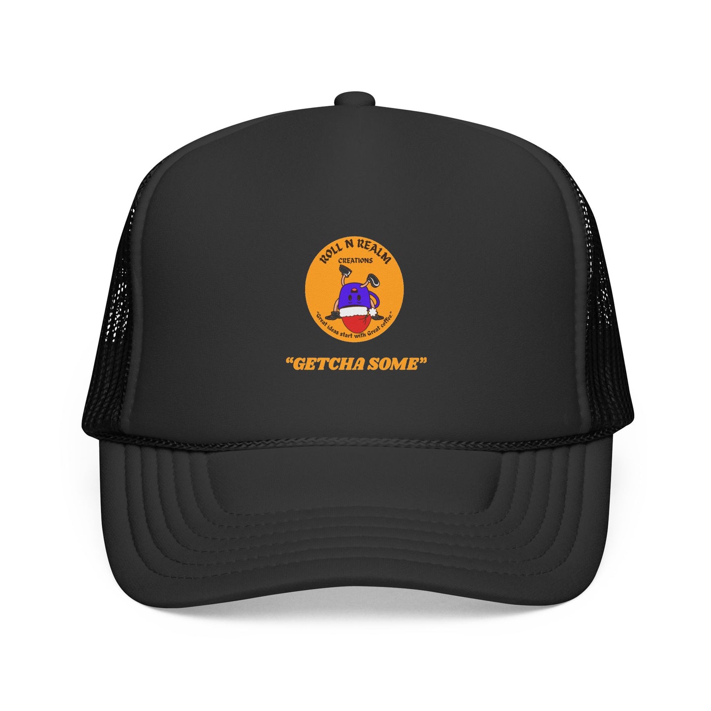 Roll R Rean's Ranch logo Trucker Cap | Red Mesh Trucker Hat