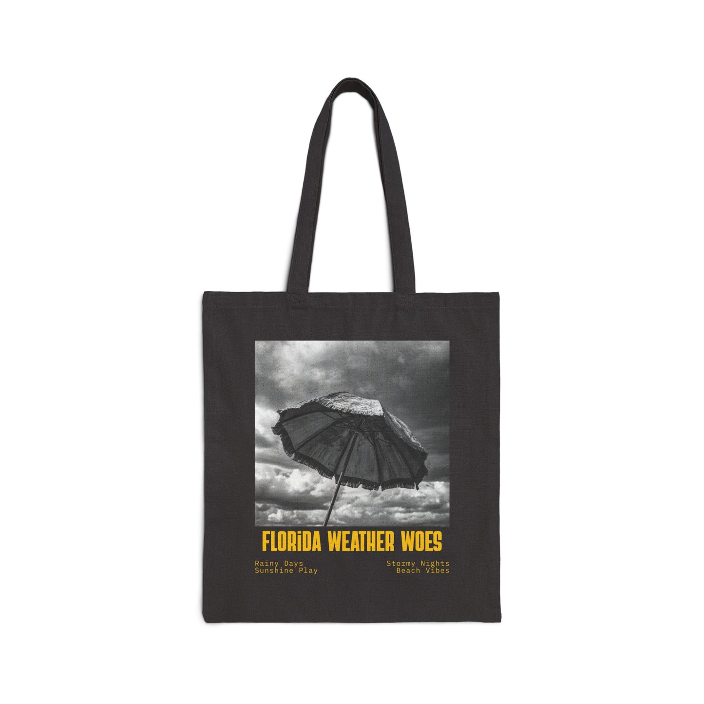 Florida Weather Woes Tote Bag | Vintage Umbrella Beach Photo