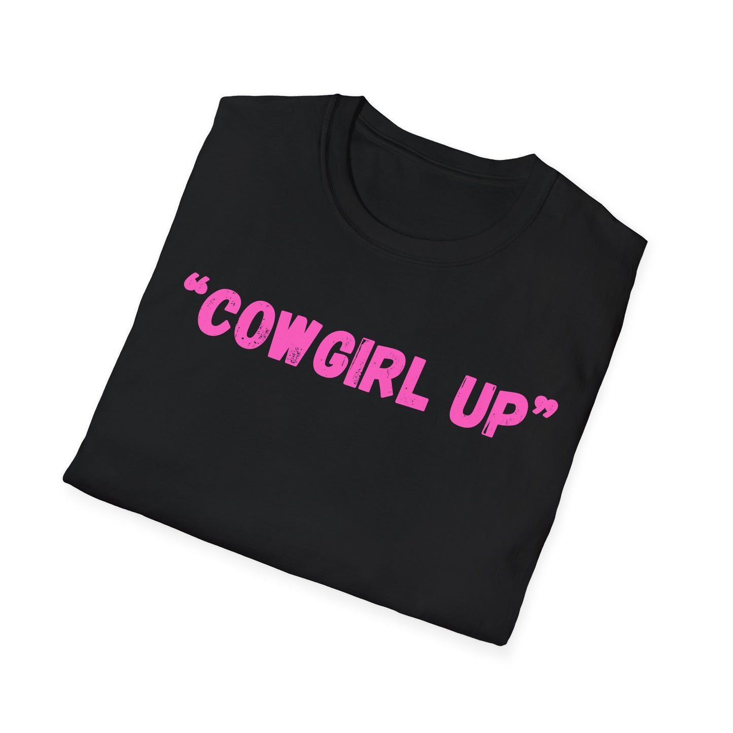Cow girl up text T Shirt | Pink Western Typography Tee