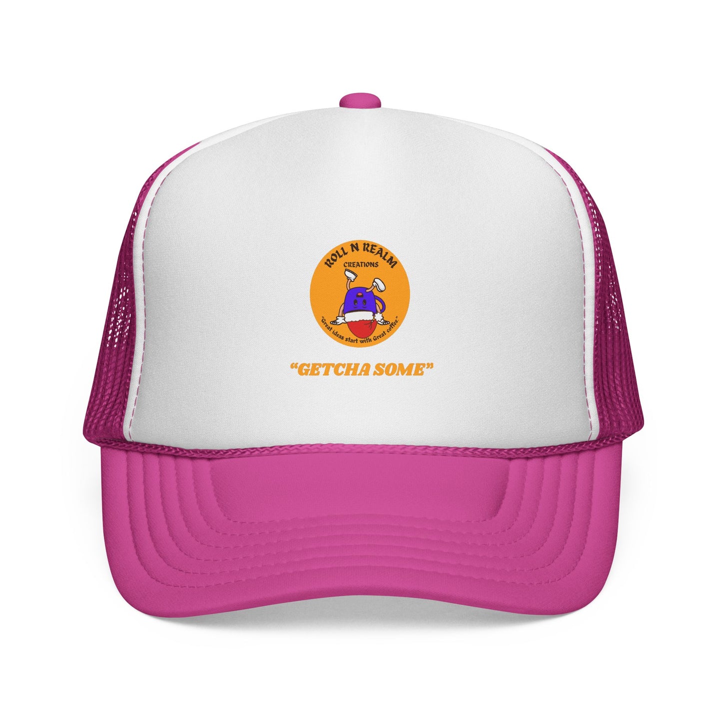 Roll R Rean's Ranch logo Trucker Cap | Red Mesh Trucker Hat