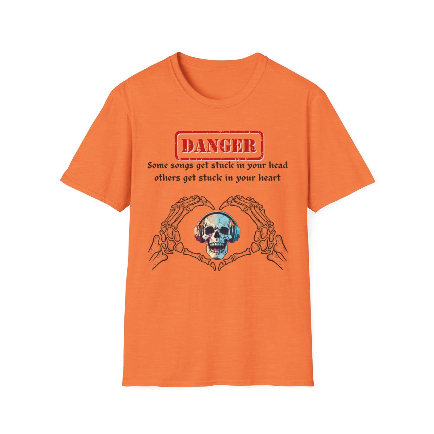 Skull Heart T-Shirt, Edgy Music Lover Tee, Unisex Graphic Shirt, Unique Gift for Friends, Casual Wear, Halloween Fashion