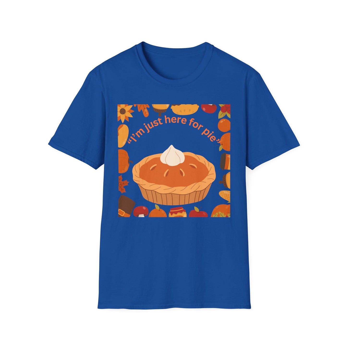 Unisex Softstyle T-Shirt with Fun Pie Design, Perfect for Fall Gatherings, Thanksgiving, Casual Wear, Gift for Bakers, Food Lovers