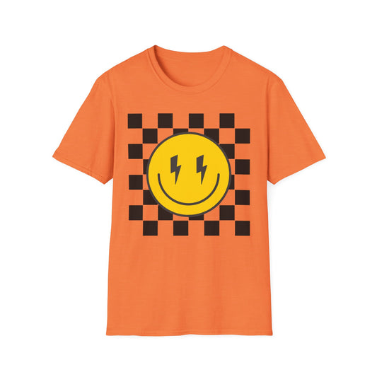 Retro Smiley Face Unisex T-Shirt, Casual Wear, Fun Graphic Tee, Gift for Friends, Summer Style, Festival Apparel, Joyful Design