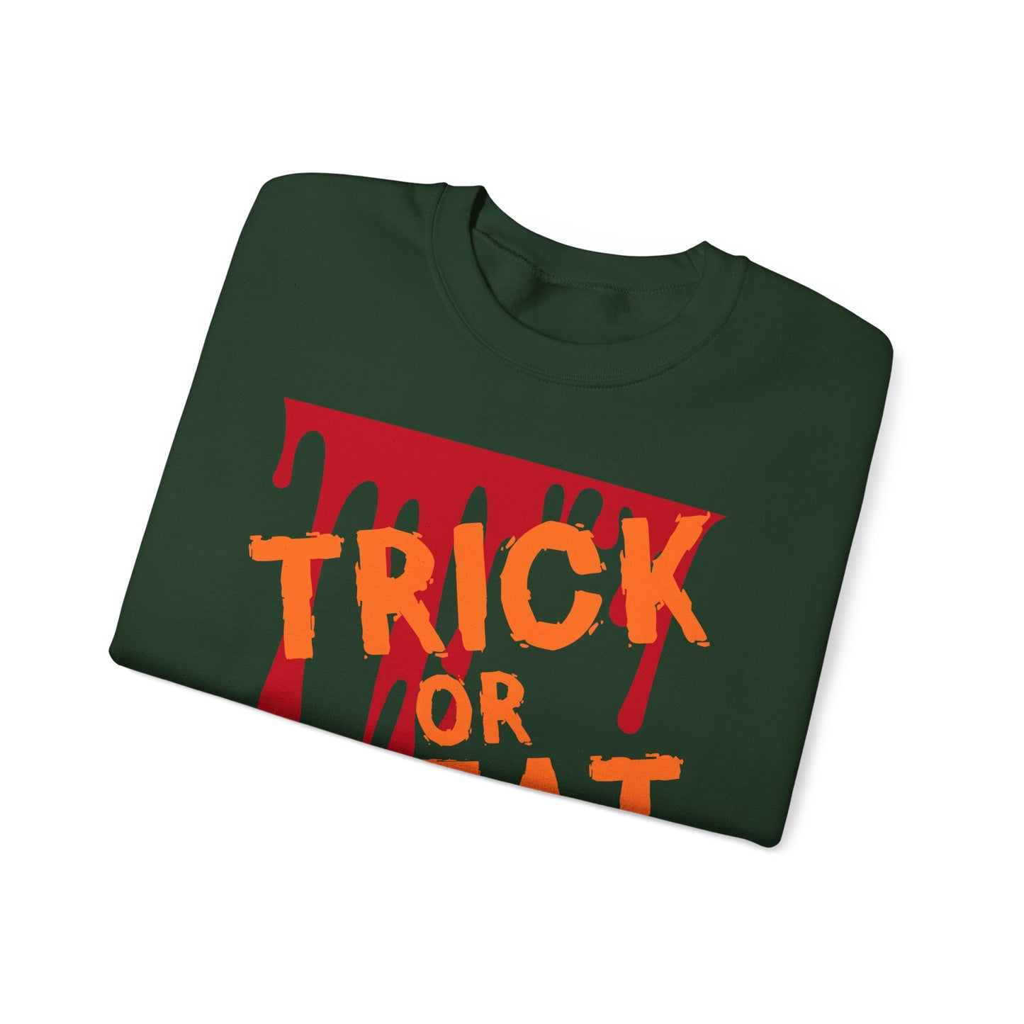 Halloween-Inspired Crewneck Sweatshirt | Cozy Unisex Sweater, Trick or Treat Design, Fall Fashion, Spooky Season Apparel