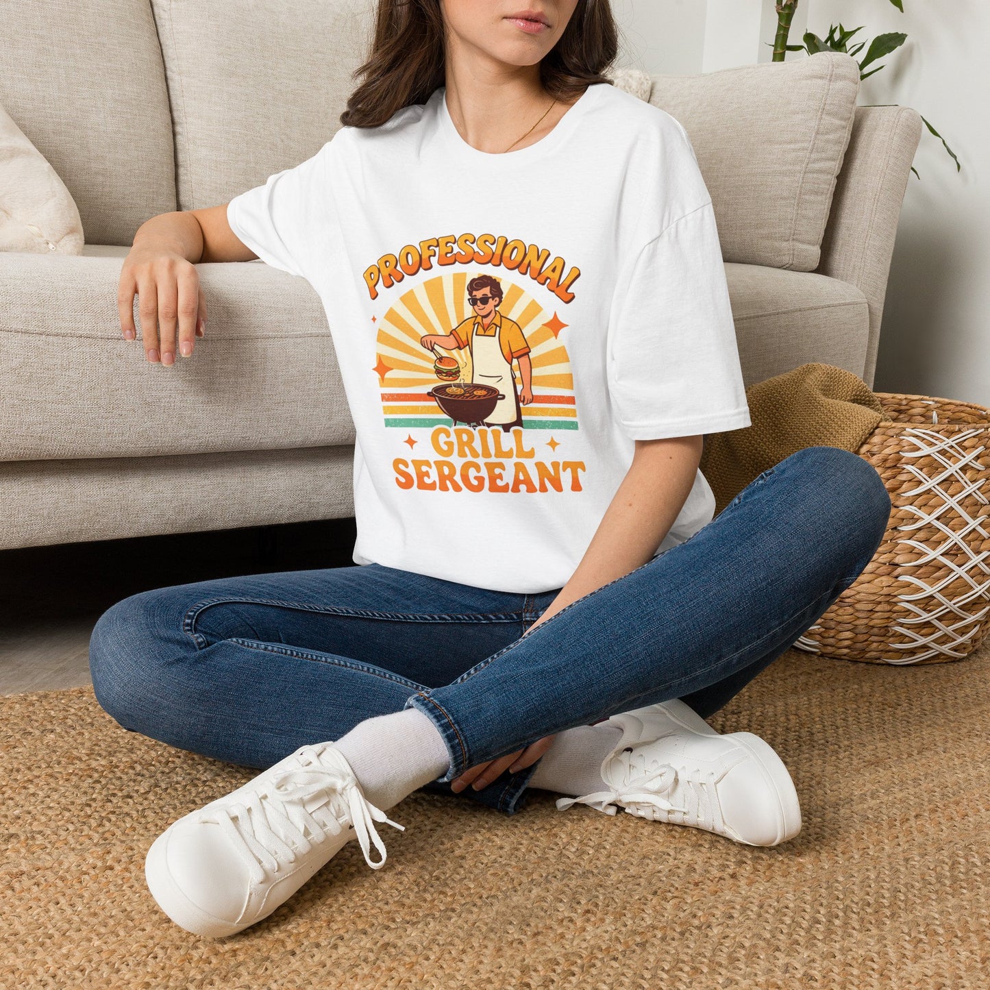 Professional Grill Sergeant T-Shirt | BBQ Chef Illustration