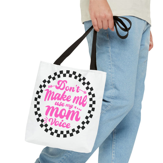 Mom Voice Tote Bag - Funny Gift for Moms, Ideal for Mother's Day, Daily Use, Grocery Shopping, Eco-Friendly, Parenting Humor
