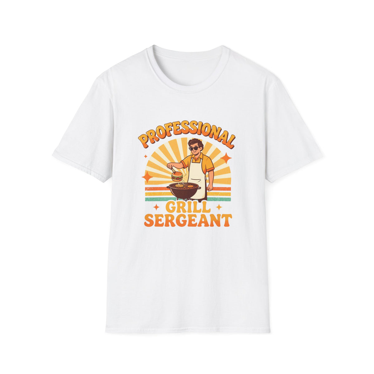 Professional Grill Sergeant T-Shirt | BBQ Chef Illustration