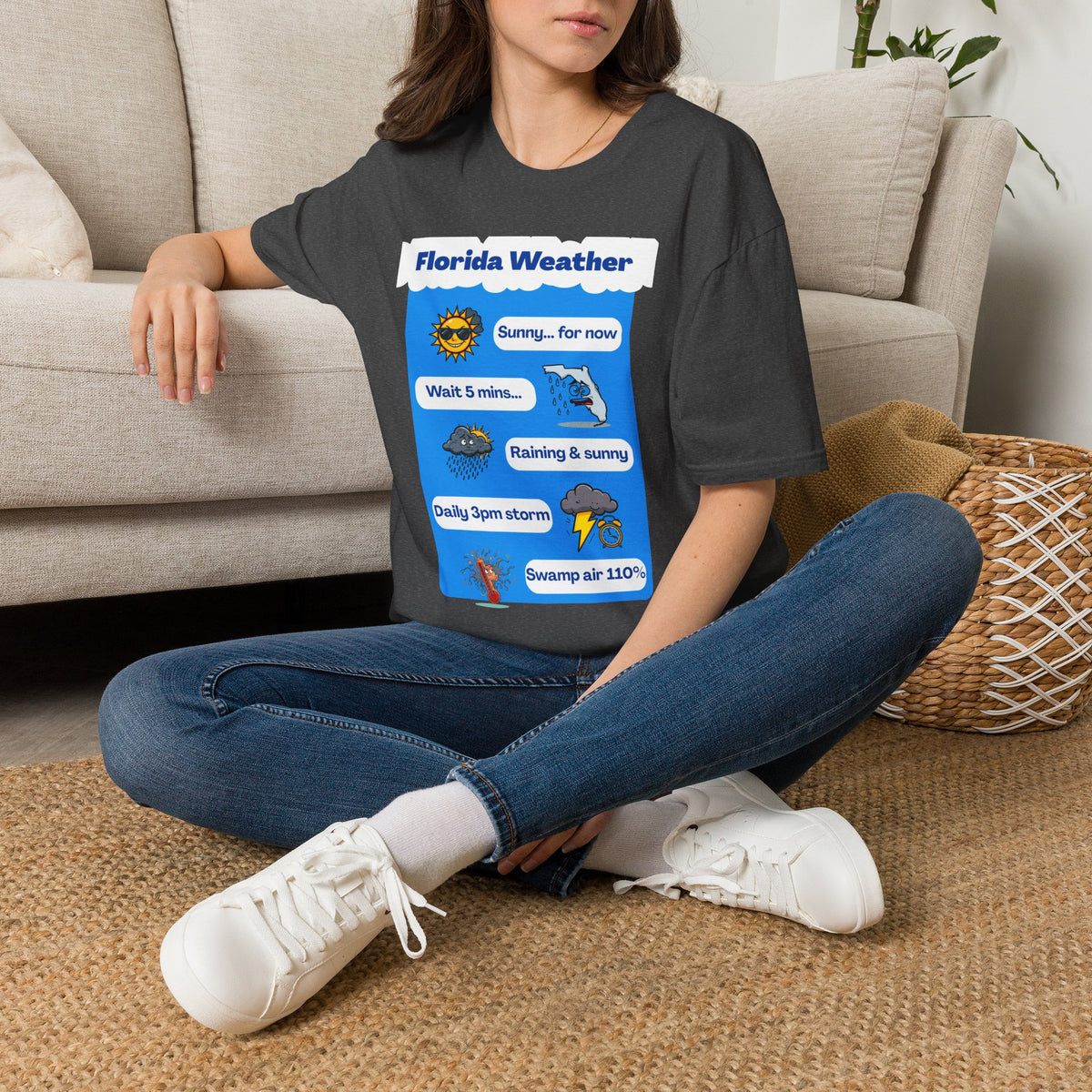 Florida Weather T-Shirt | Sunny... for now text graphic