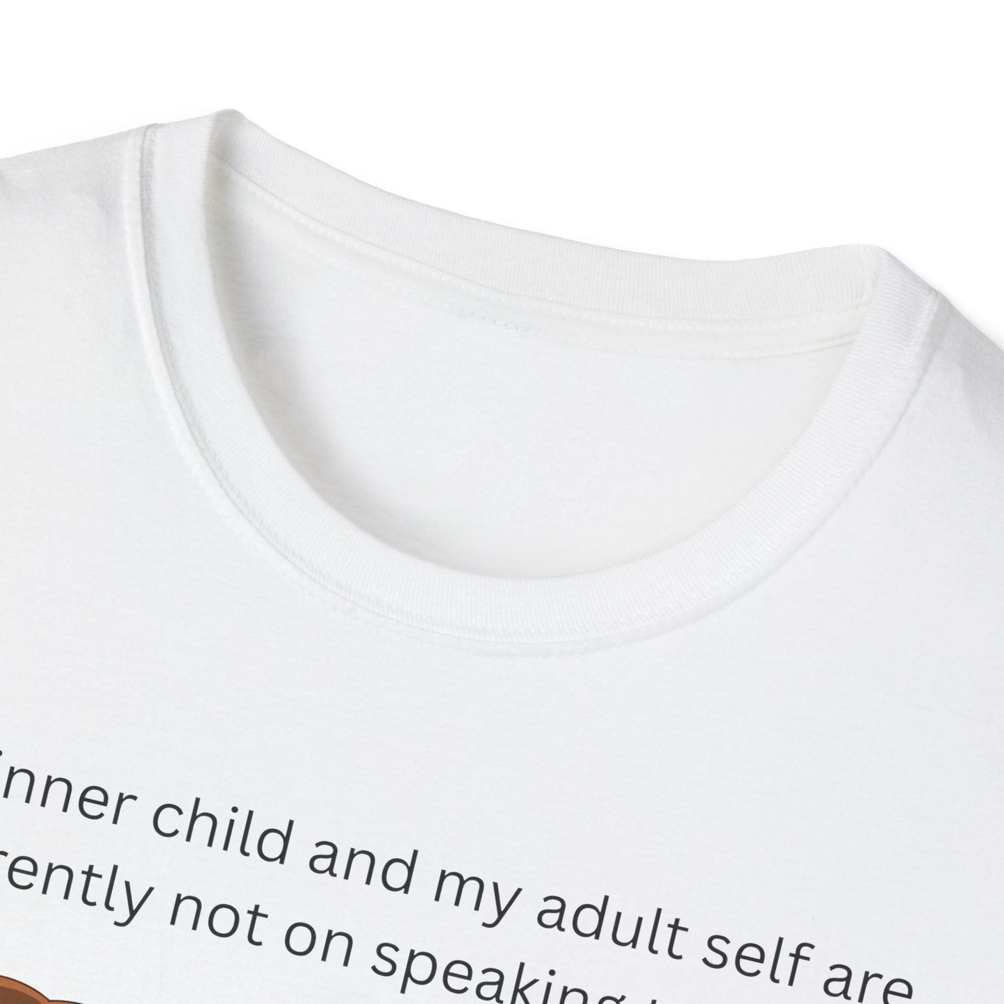 My Inner Child T-Shirt, Unisex Softstyle Tee, Funny Quotes Shirt, Gift for Self-Reflection, Casual Wear, Therapy Humor Shirt
