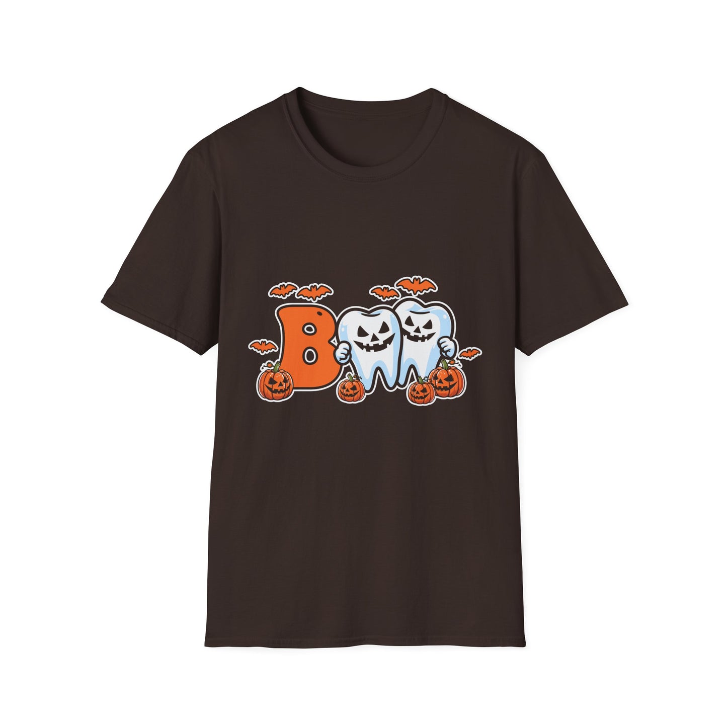 Halloween Themed Unisex Softstyle T-Shirt, Boo Shirt, Spooky Tee, Trick or Treat Shirt, Casual Halloween Wear, Fall Fashion