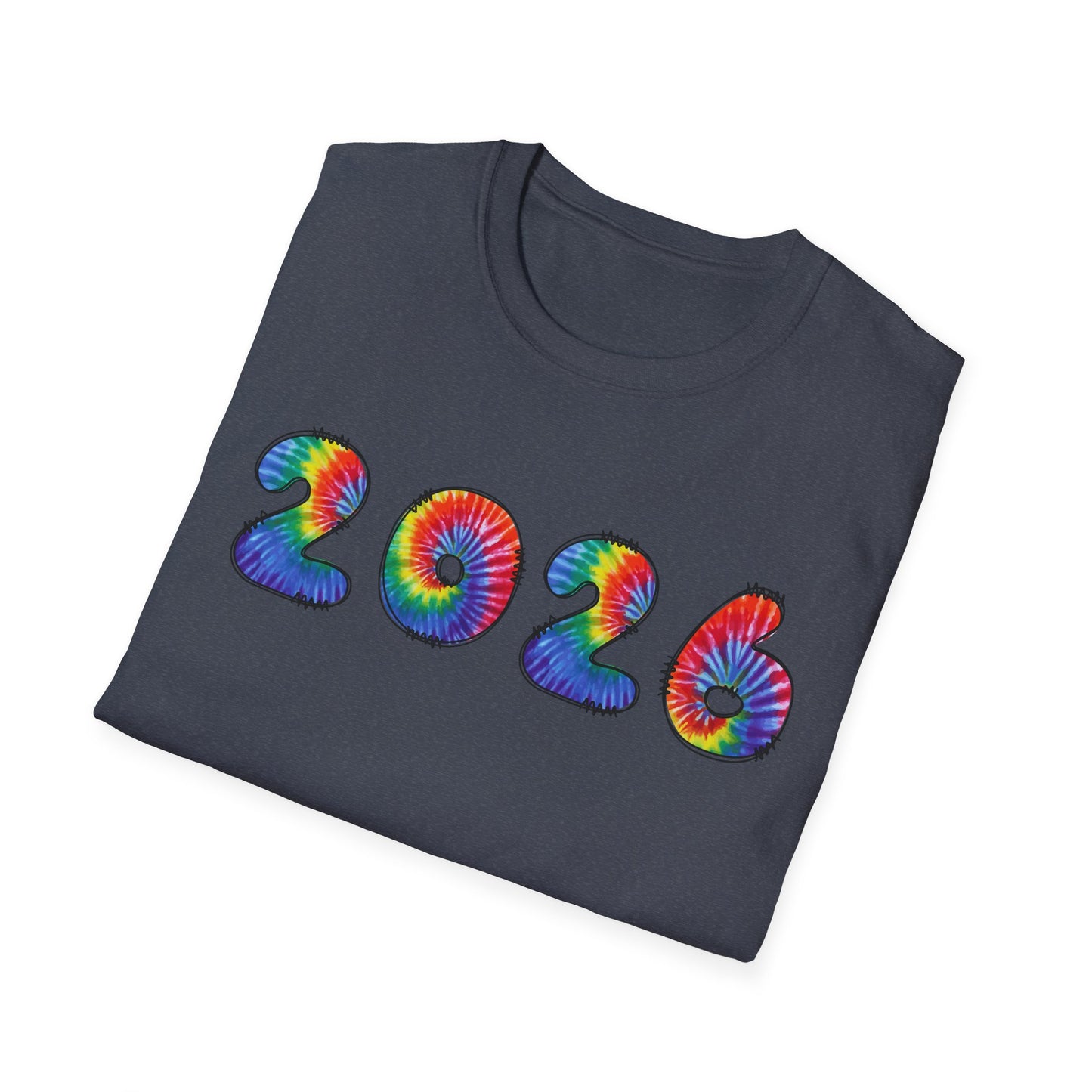 Tie Dye 2026 T-Shirt | Colorful Swirl Number Tee