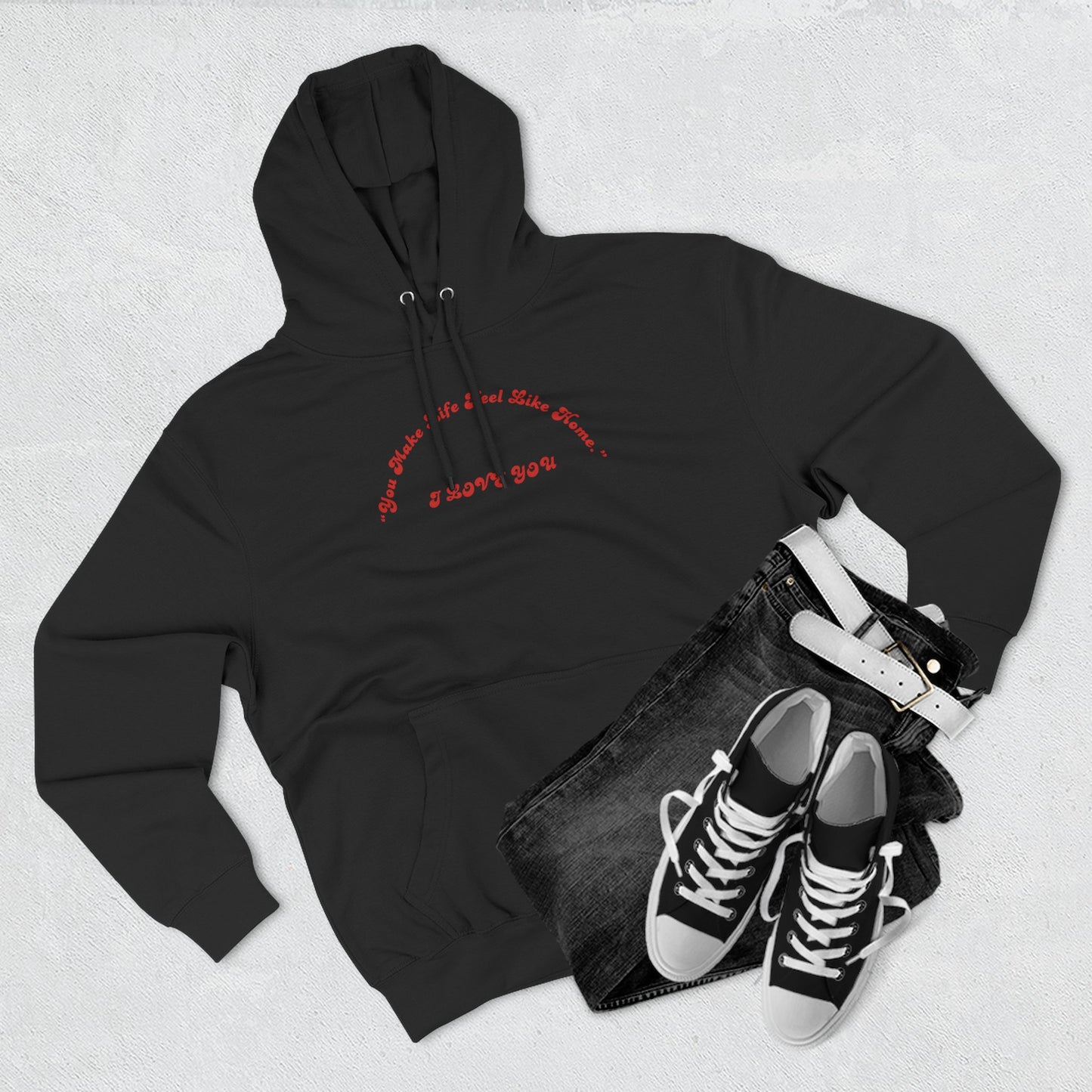 Minimalist White Hoodie with Red Script – 'I Hope You' Comfort Pullover