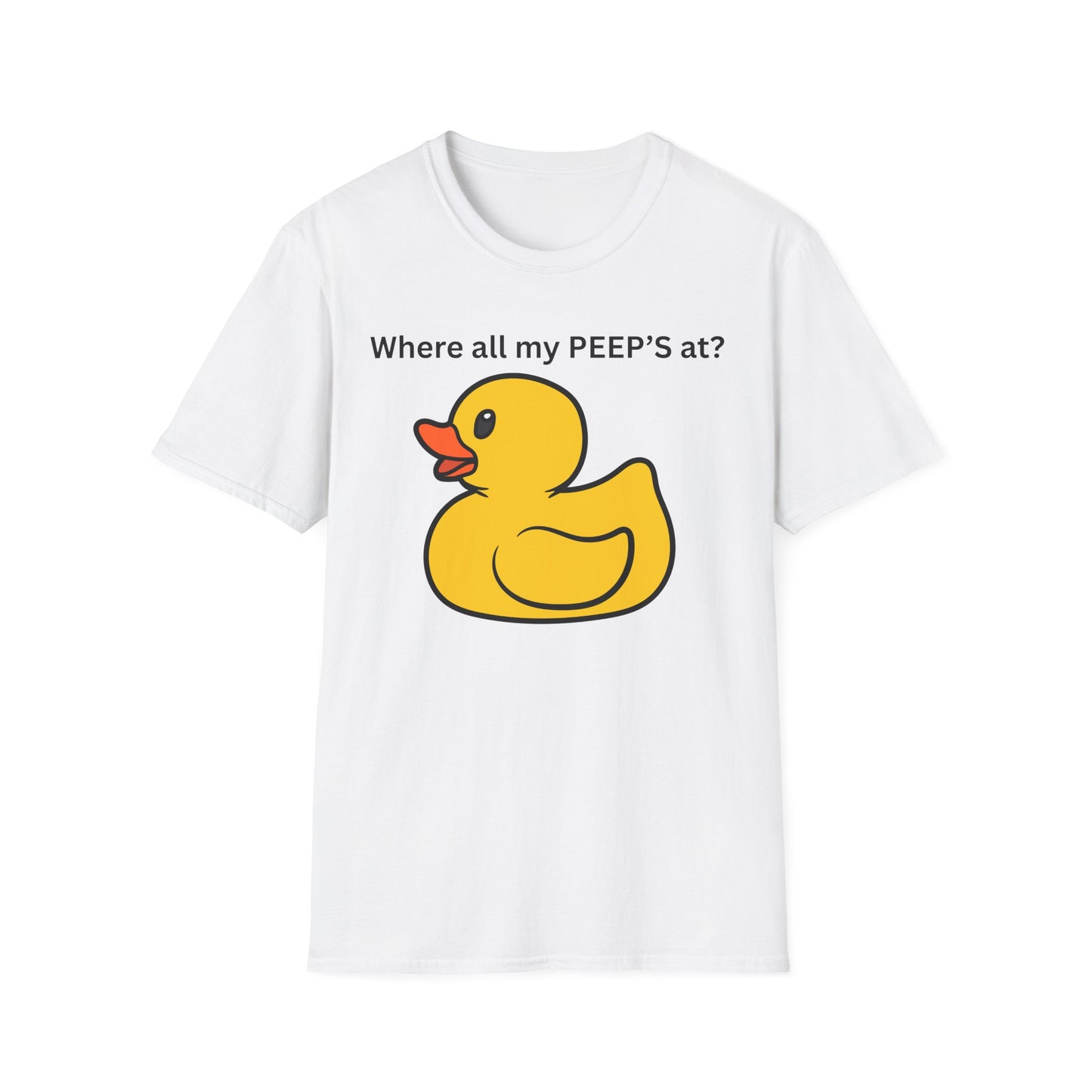 Cute Duck T-Shirt - Where All My PEEP'S At? | Fun Gift for Animal Lovers, Spring Celebrations, Easter