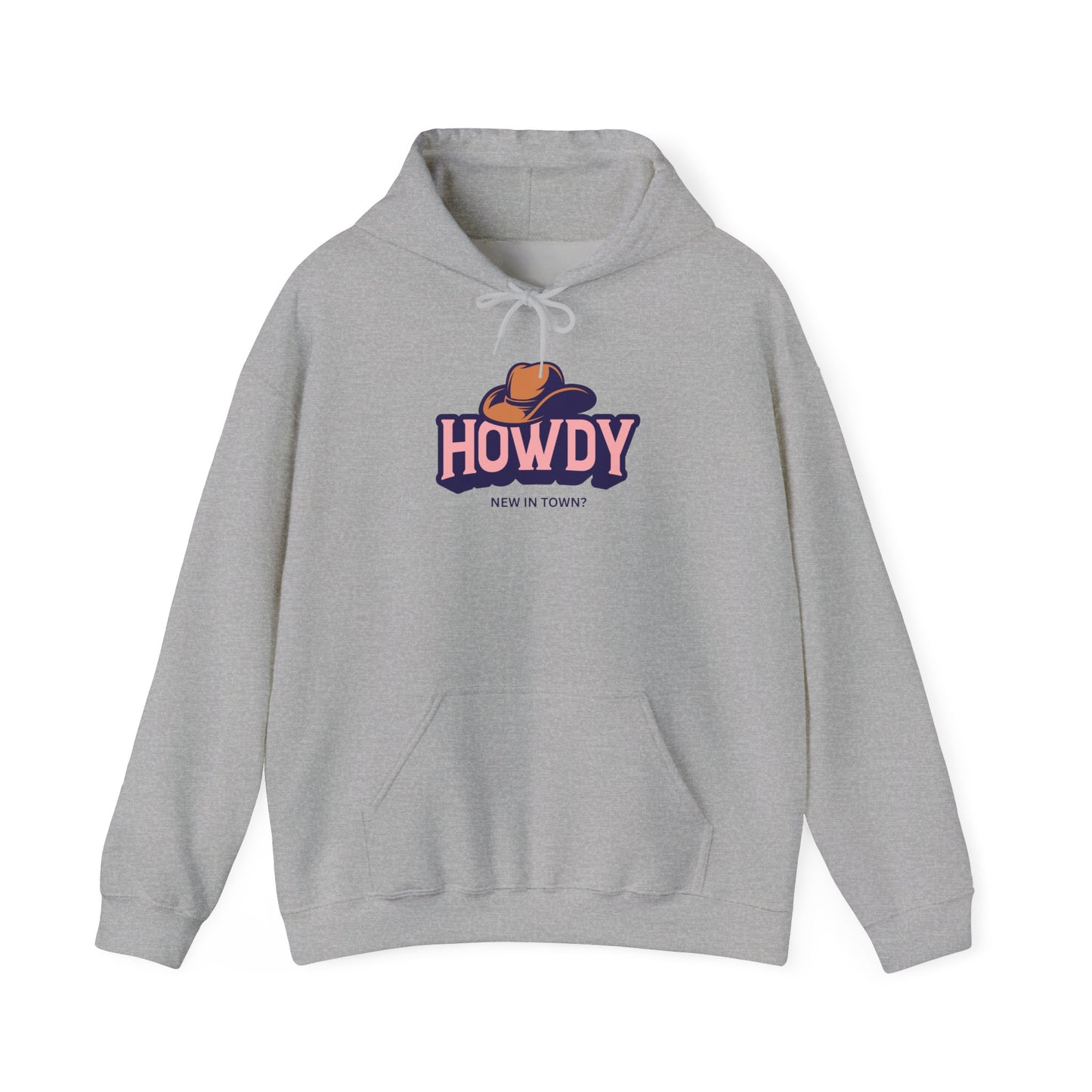 Howdy Cowboy graphic Hoodie | Western hat illustration, retro script