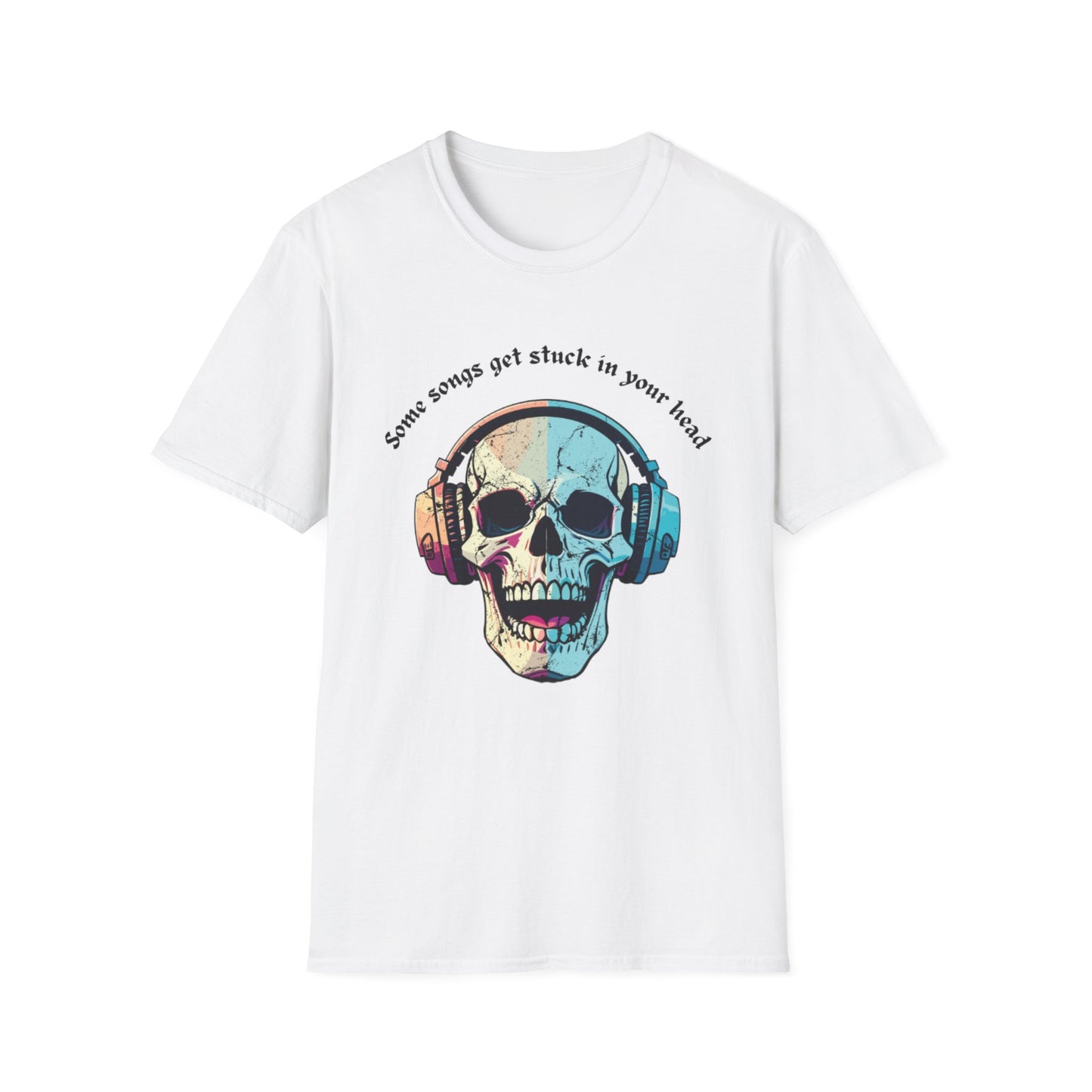 Skull Music T-Shirt - Cool Graphic Tee for Music Lovers, Perfect Gift for Halloween, Birthday, Concerts, Casual Wear, Soft And Comfy