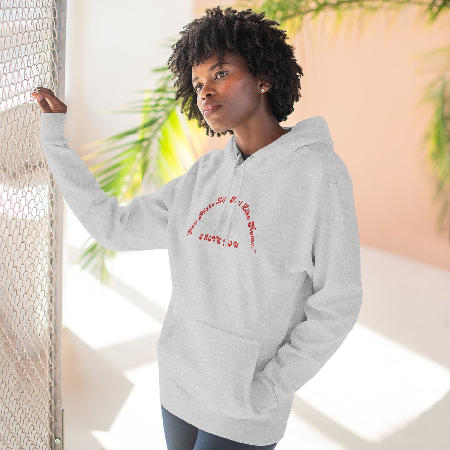 Minimalist White Hoodie with Red Script – 'I Hope You' Comfort Pullover