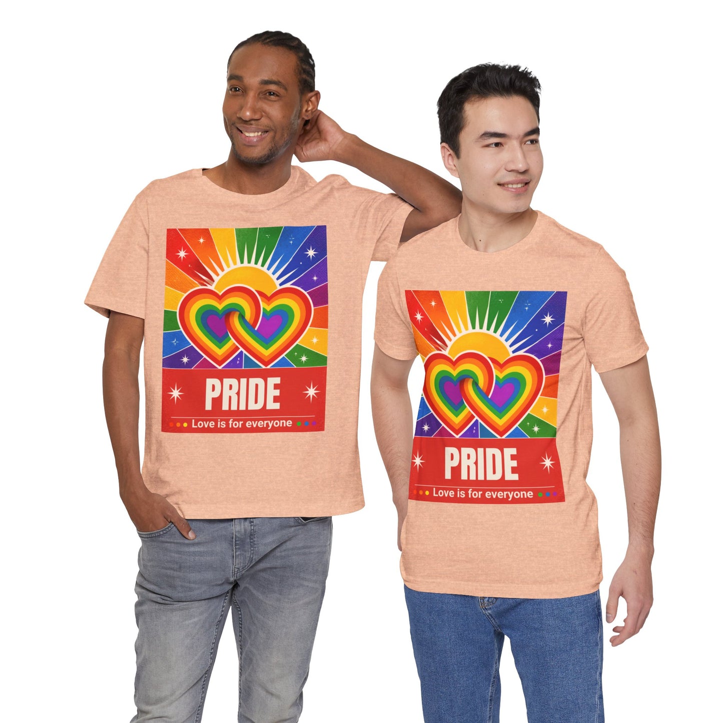 Rainbow Double Hearts Pride Tee | Love Is For Everyone