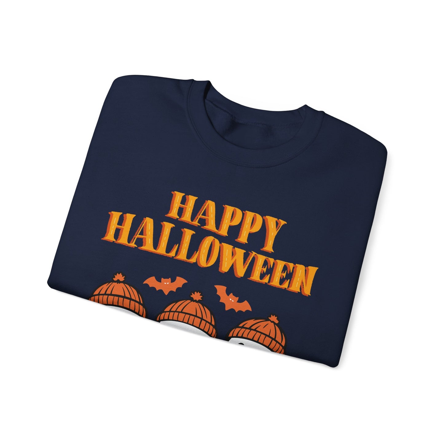 Happy Halloween Ghosts Crewneck Sweatshirt, Cozy Fall Apparel, Unisex Halloween Sweatshirt, Spooky Season Gift, Cute Pumpkin Design