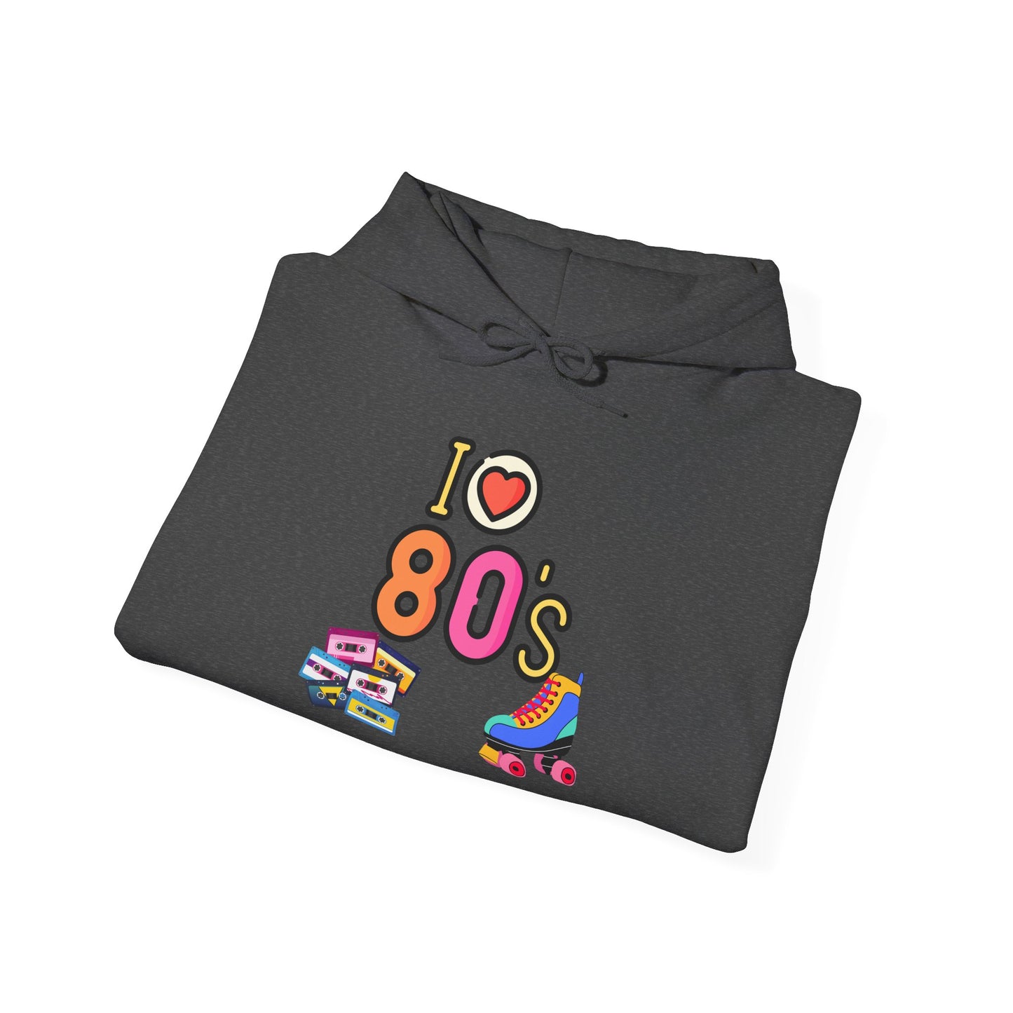 I Love 80s Roller Skate Hoodie | Retro 80s Neon Graphic