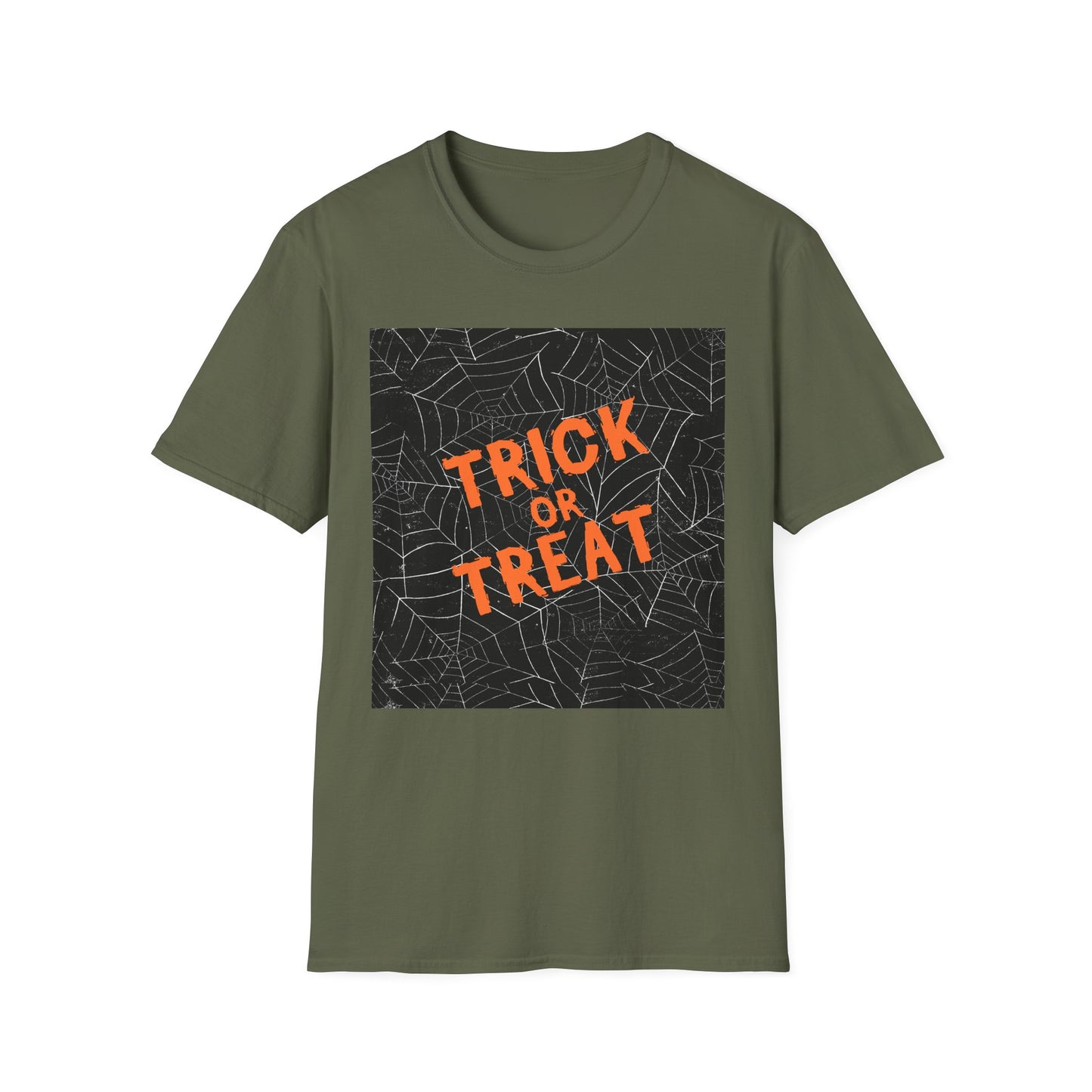 Halloween Trick or Treat Unisex Softstyle T-Shirt, Casual Halloween Wear, Spooky Gift, Fall Fashion, Halloween Party Shirt