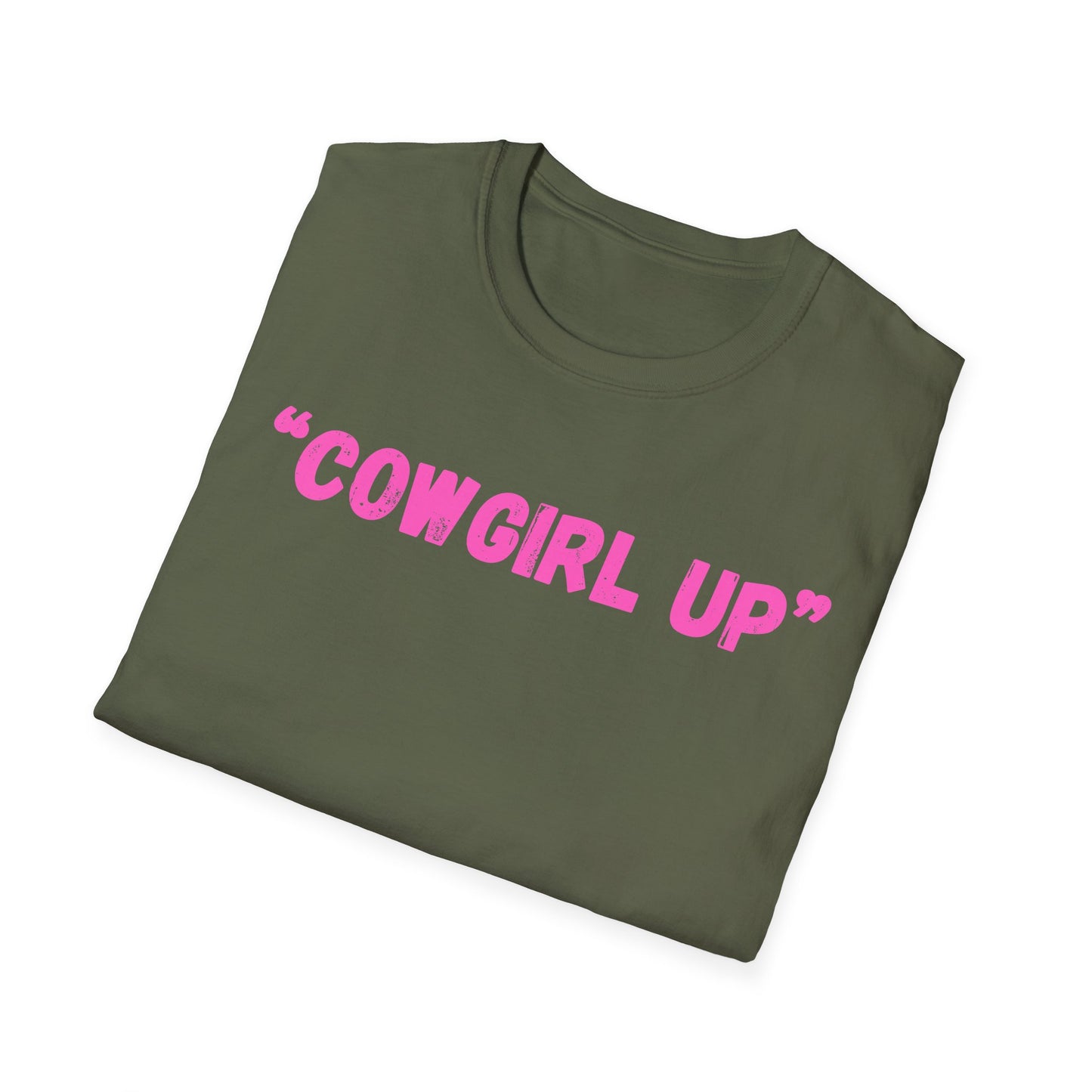 Cow girl up text T Shirt | Pink Western Typography Tee