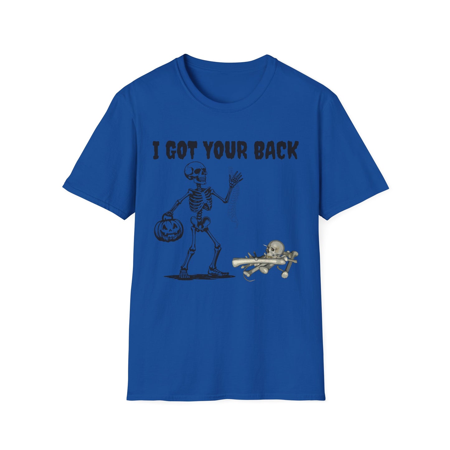 Skeleton I Got Your Back T-Shirt | Unisex Softstyle Tee for Halloween, Casual Wear, Funny Gift, Costume Party, Skeleton Theme