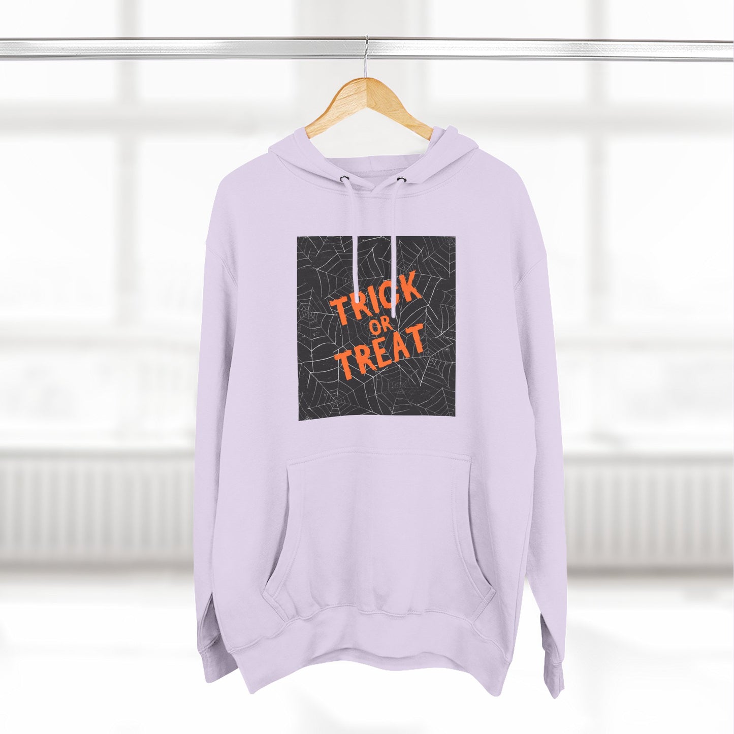 Halloween Trick or Treat Fleece Hoodie, Cozy Fall Apparel, Perfect for Costume Parties, Autumn Chill, Ghostly Gatherings, Comfortable Gift