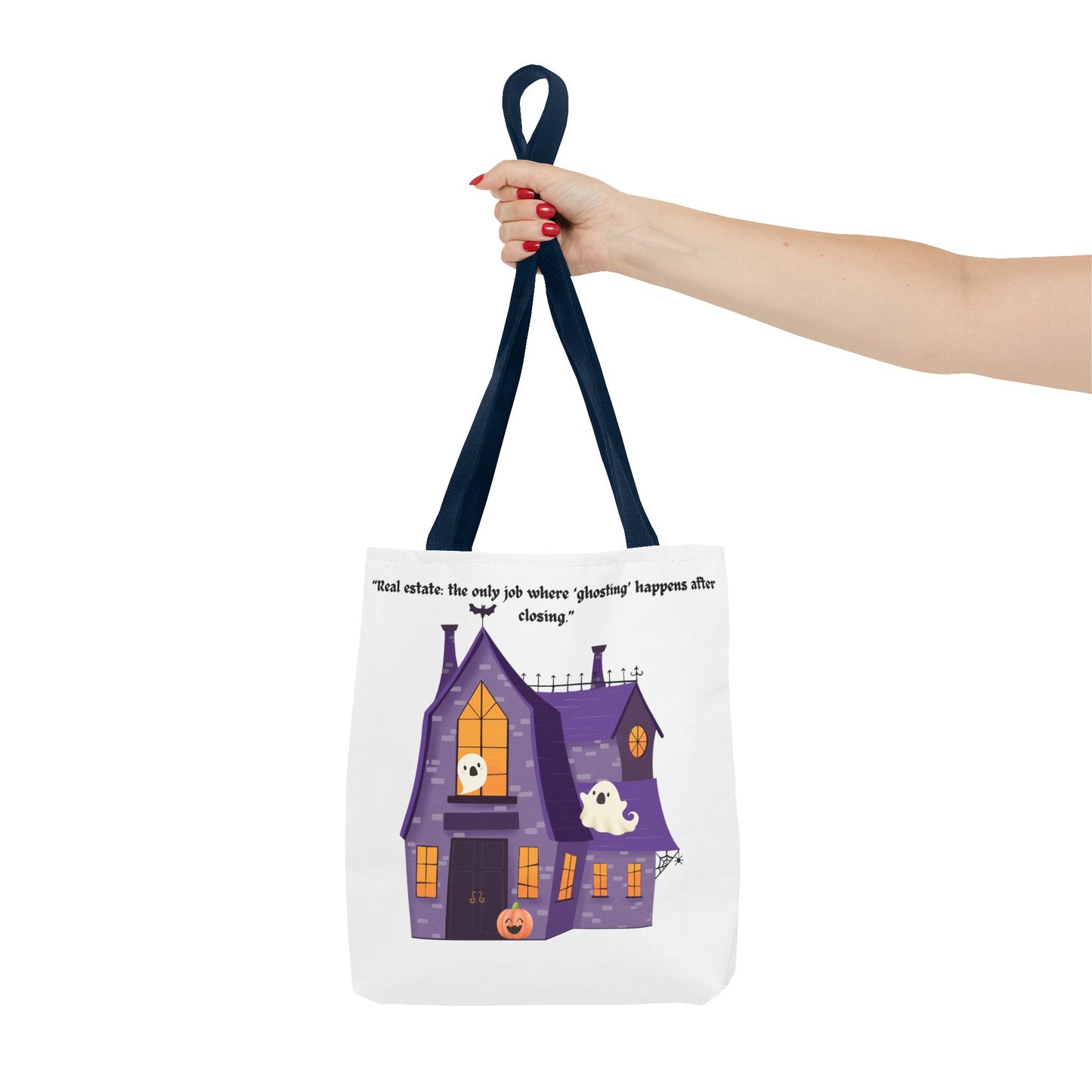 REAL ESTATE Halloween Tote Bag, Ghostly Real Estate Humor, Fun & Spooky Gift for Realtors, Trick or Treat, Fall Celebration Accessories