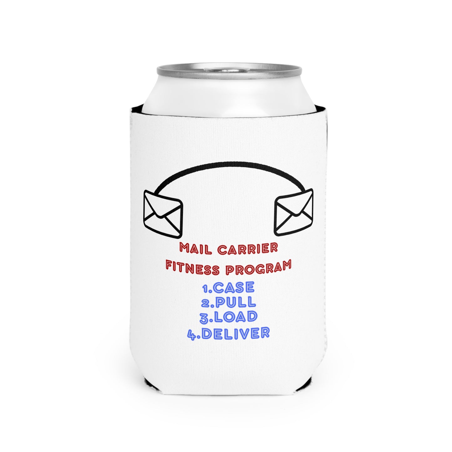 Mail Carrier Fitness Program Can Cooler Sleeve, Funny Gift for Postal Workers, Cool Beverage Insulator, Summer Picnic Accessories, [...]