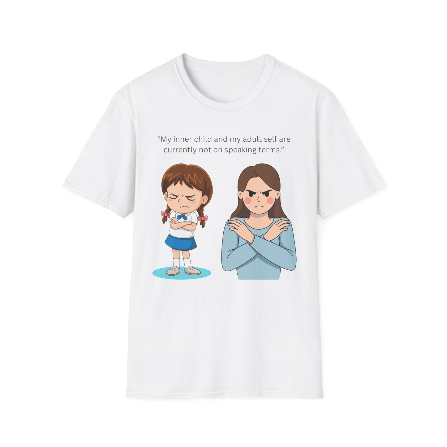My Inner Child T-Shirt, Unisex Softstyle Tee, Funny Quotes Shirt, Gift for Self-Reflection, Casual Wear, Therapy Humor Shirt
