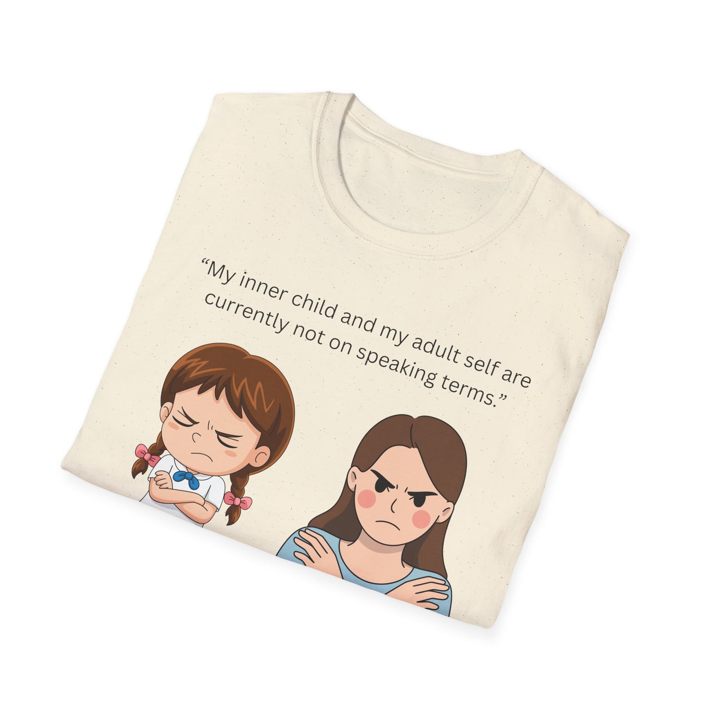 My Inner Child T-Shirt, Unisex Softstyle Tee, Funny Quotes Shirt, Gift for Self-Reflection, Casual Wear, Therapy Humor Shirt