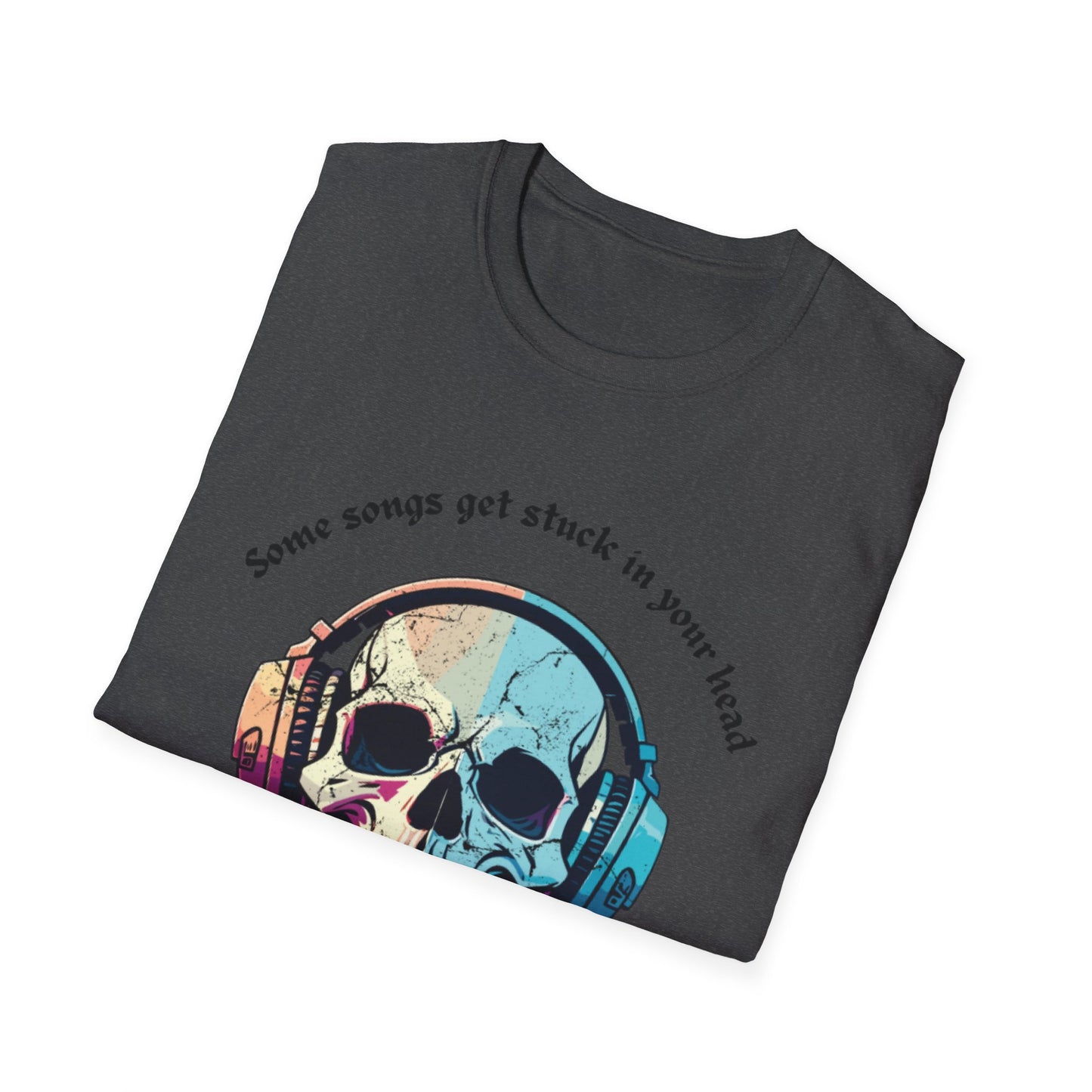 Skull Music T-Shirt - Cool Graphic Tee for Music Lovers, Perfect Gift for Halloween, Birthday, Concerts, Casual Wear, Soft And Comfy