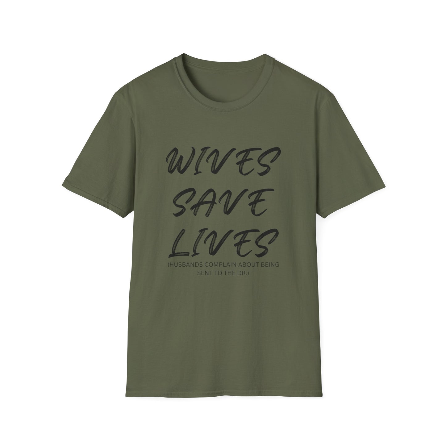 Wives Save Lives T-Shirt | Script Typography, Awareness Tee