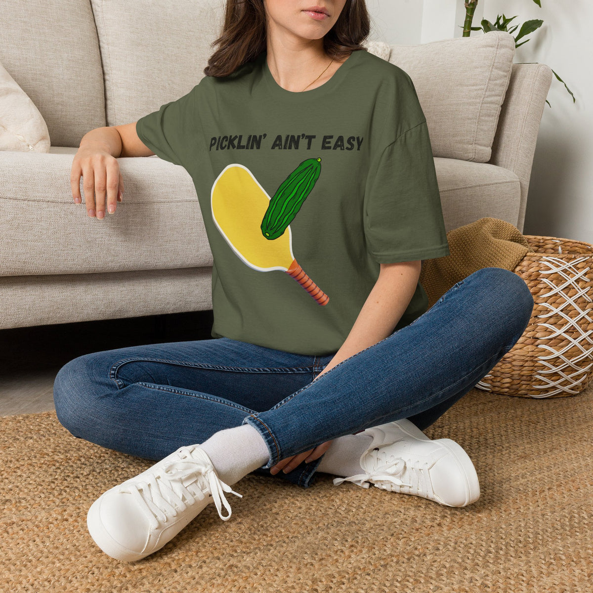 Picklin' Ain't Easy Pickleball Paddle T-Shirt | Funny Pickleball Shirt