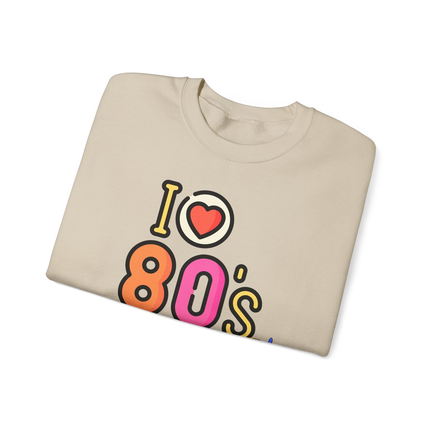 I Heart 80's Roller Skate Sweatshirt | Retro Tape Cassette 80s