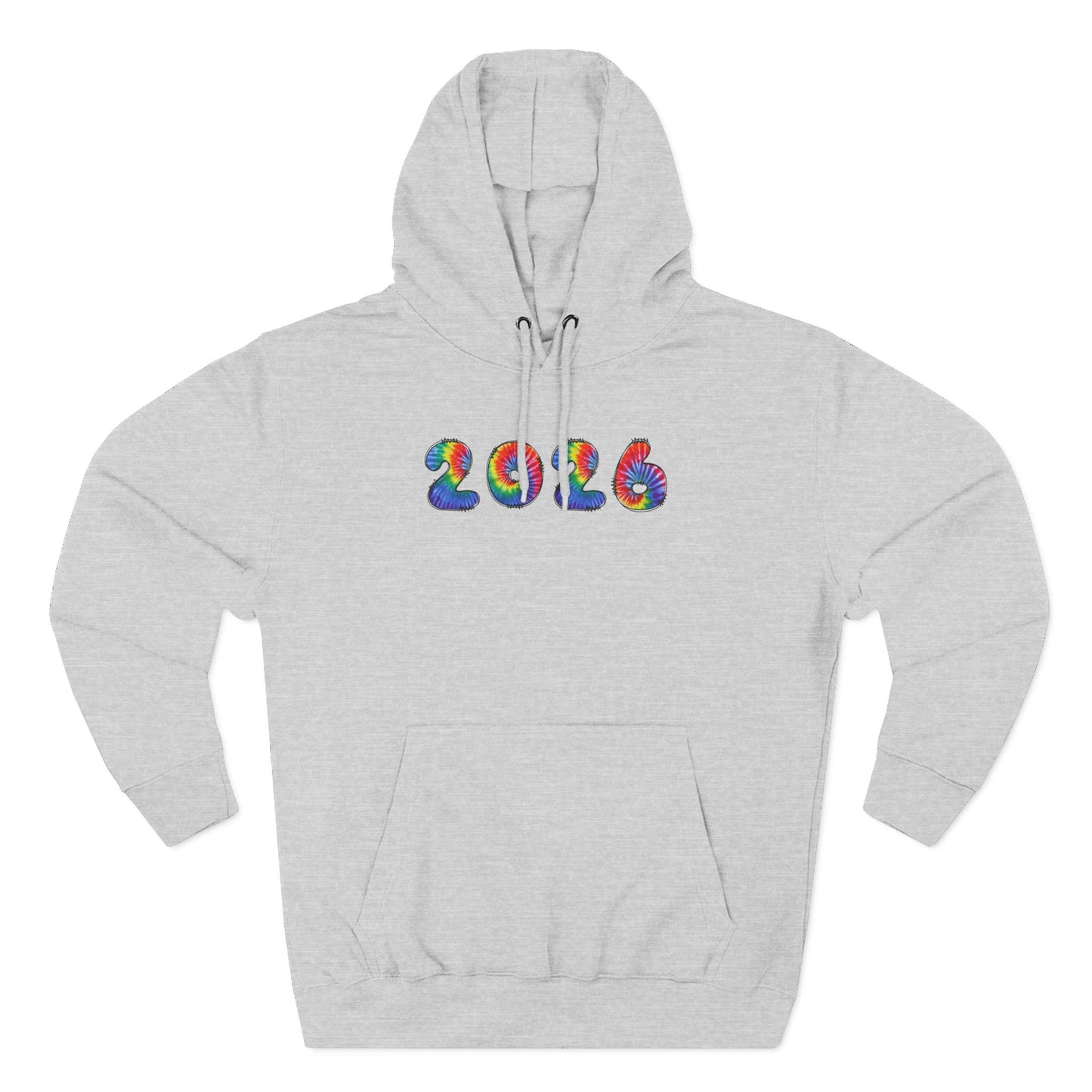 2026 Colorful Tie Dye Numbers Hoodie | New Year Retro Rainbow Design