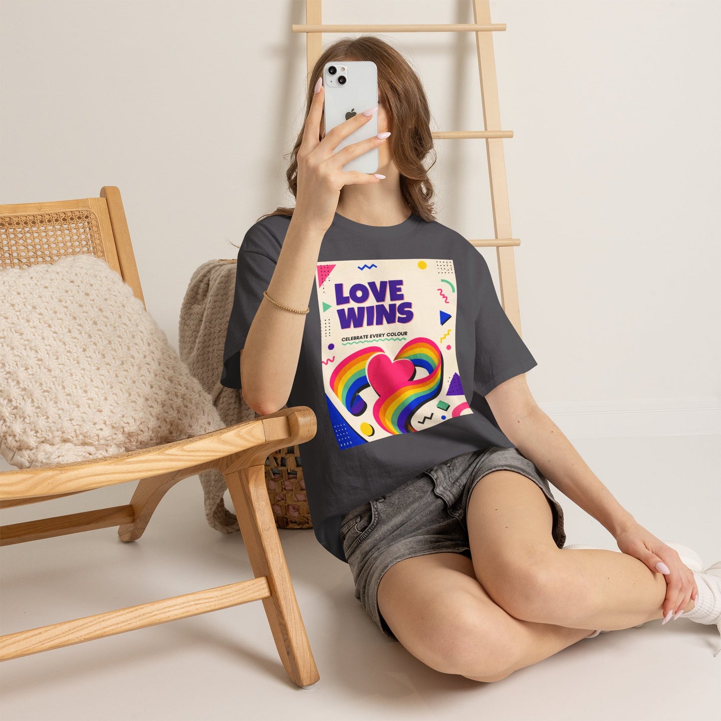 Love Wins rainbow heart T-Shirt | Pride graphic tee, colorful celebration design