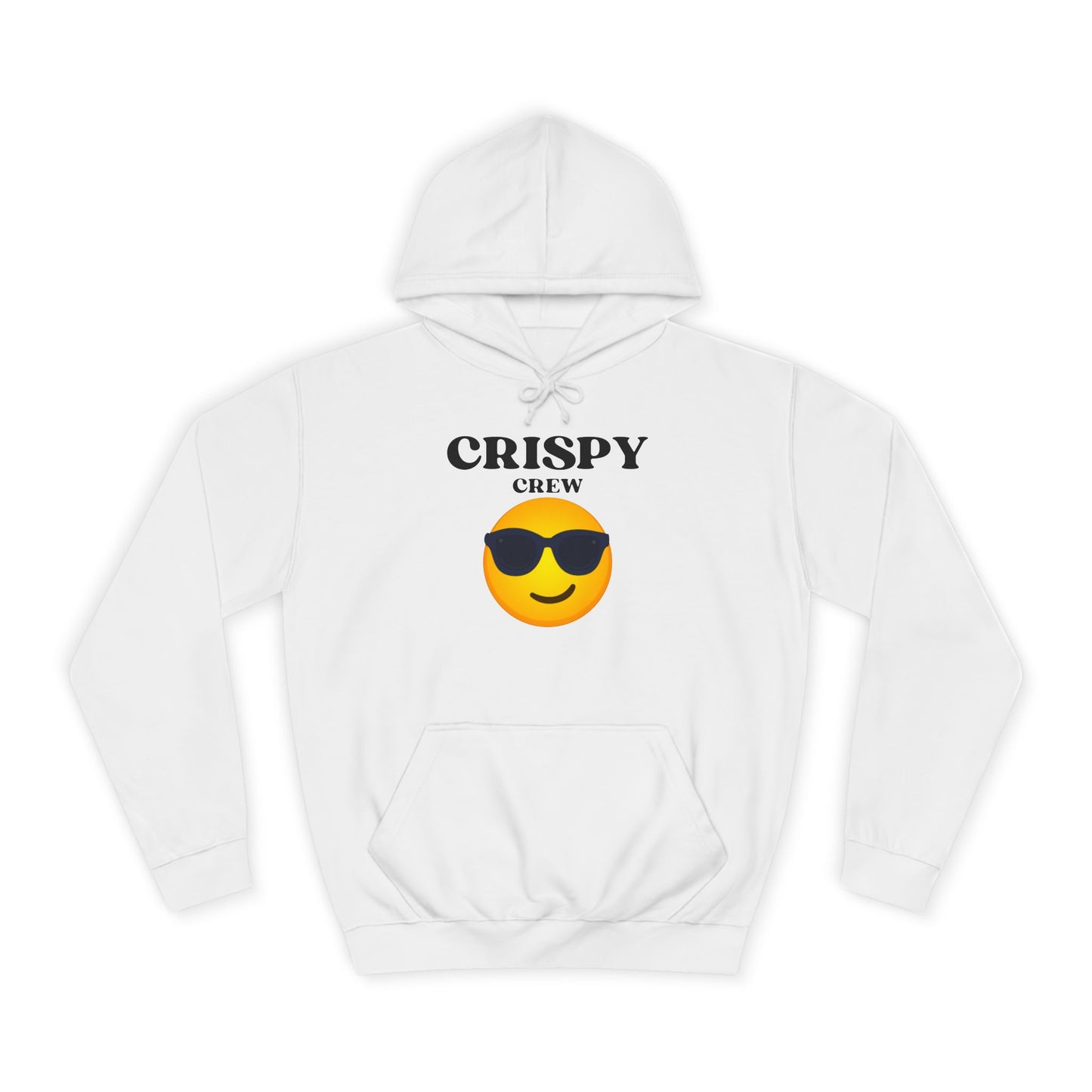 Crispy Crew Unisex College Hoodie, Funny Sweatshirt, Gift for Students, Casual Apparel, College Life Hoodie, Emojis, Comfortable Wear