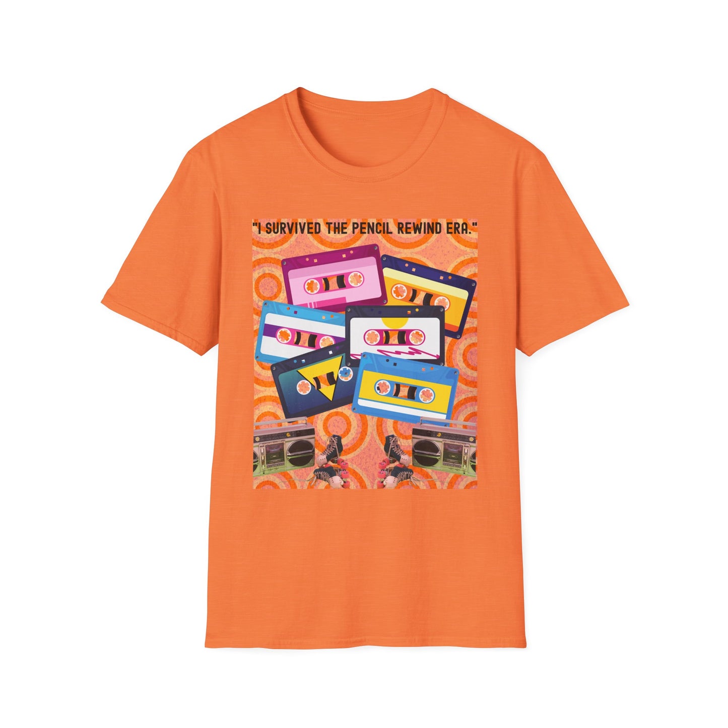Vintage 90s T-Shirt, Retro Graphic Tee, I Survived the Pencil Rewind Era, Gift for Music Lovers, Nostalgic Apparel